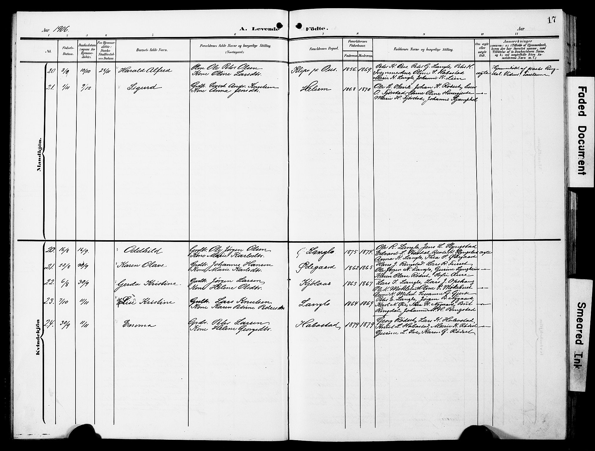 Ministerialprotokoller, klokkerbøker og fødselsregistre - Møre og Romsdal, AV/SAT-A-1454/520/L0293: Klokkerbok nr. 520C05, 1902-1923, s. 17