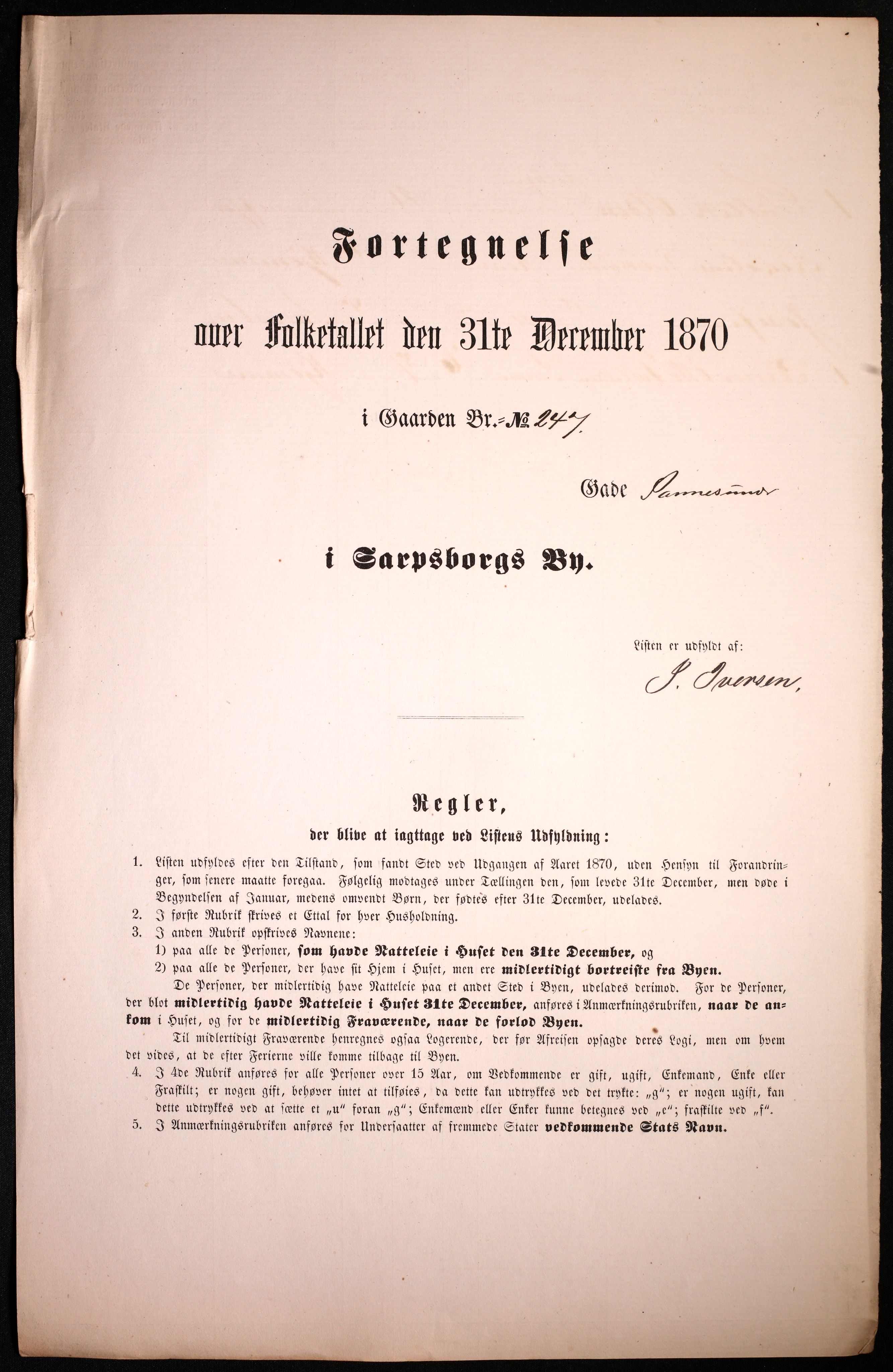 RA, Folketelling 1870 for 0102 Sarpsborg kjøpstad, 1870, s. 121