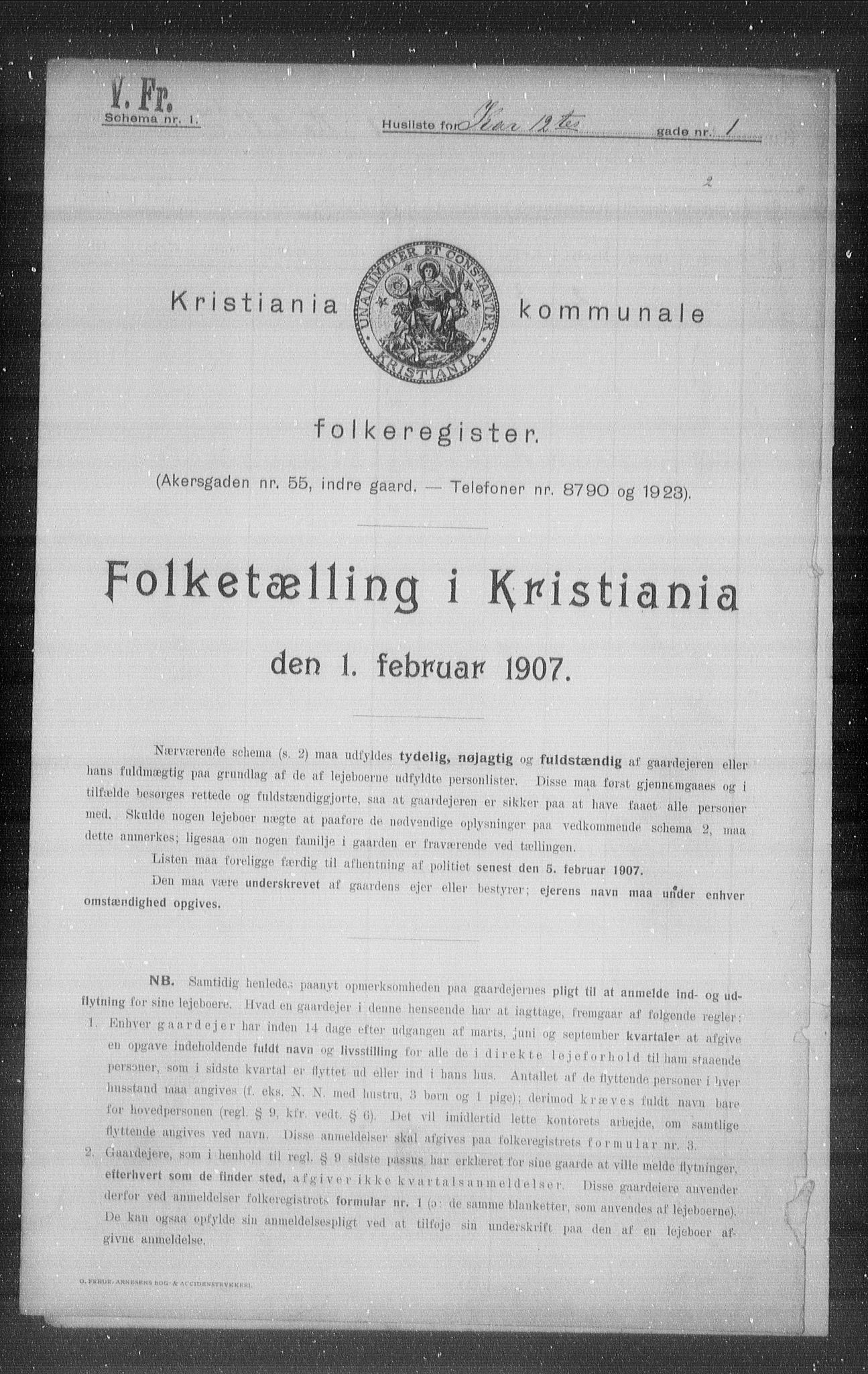 OBA, Kommunal folketelling 1.2.1907 for Kristiania kjøpstad, 1907, s. 24606