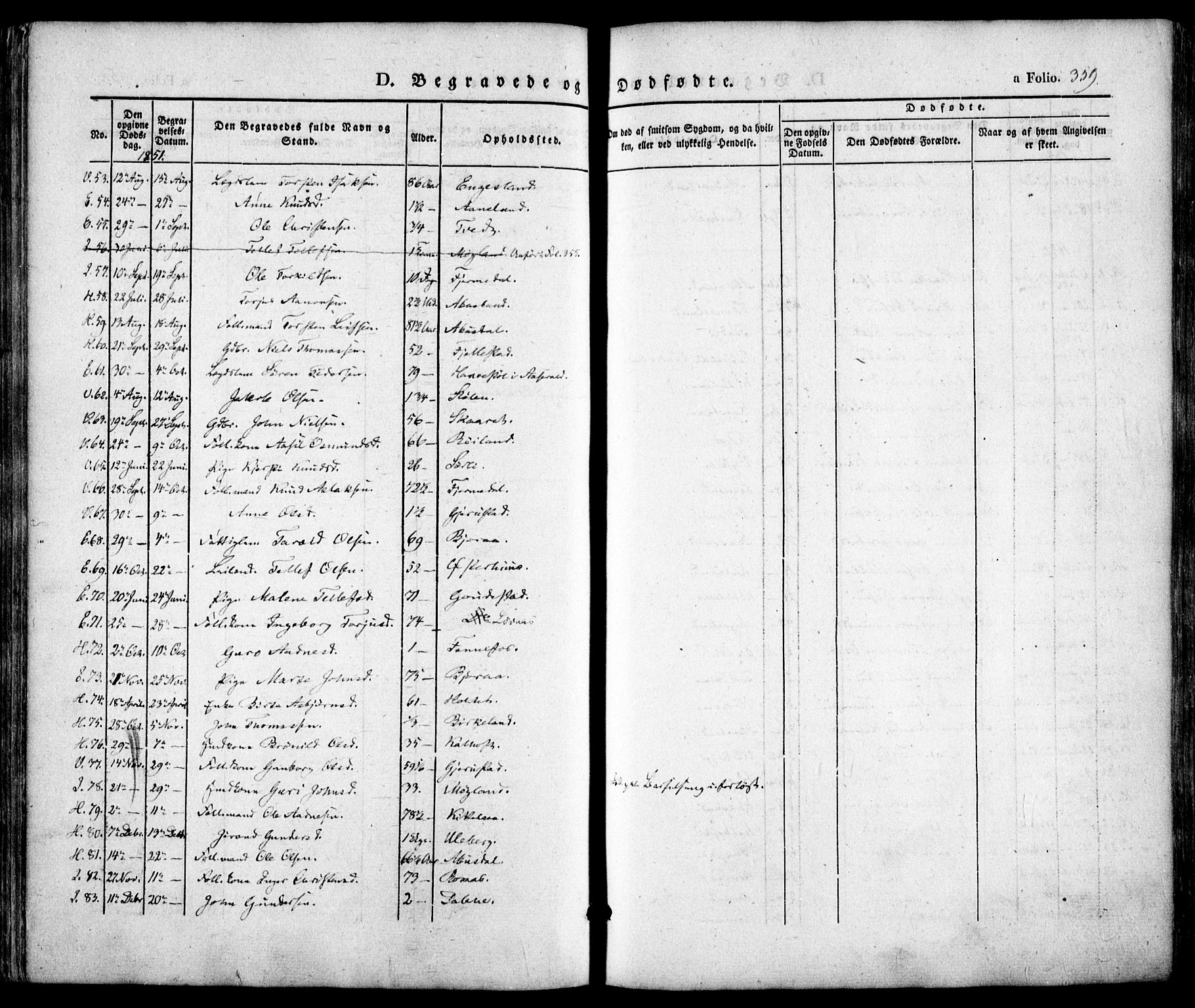 Evje sokneprestkontor, SAK/1111-0008/F/Fa/Faa/L0005: Ministerialbok nr. A 5, 1843-1865, s. 359