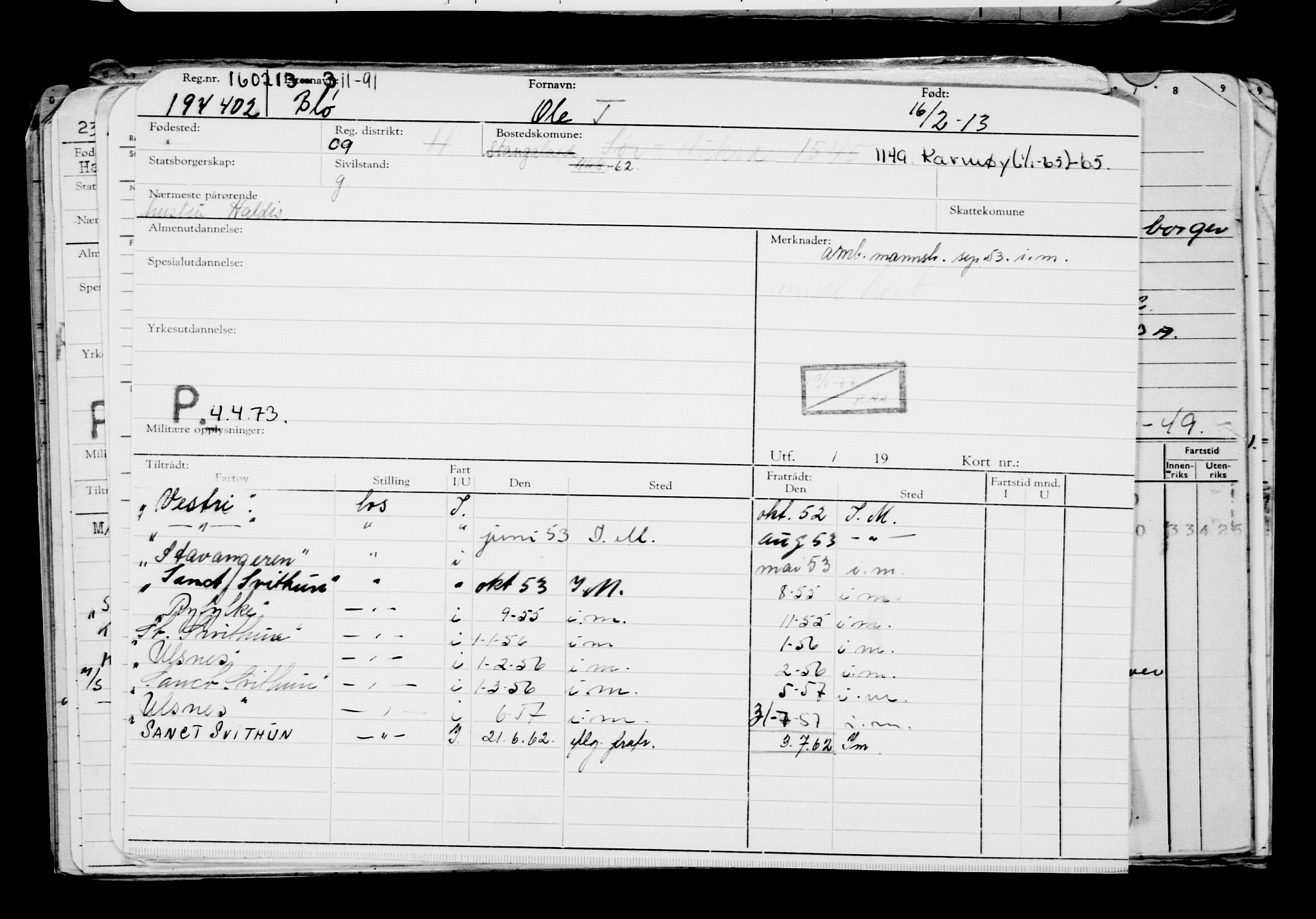 Direktoratet for sjømenn, AV/RA-S-3545/G/Gb/L0110: Hovedkort, 1913, s. 558