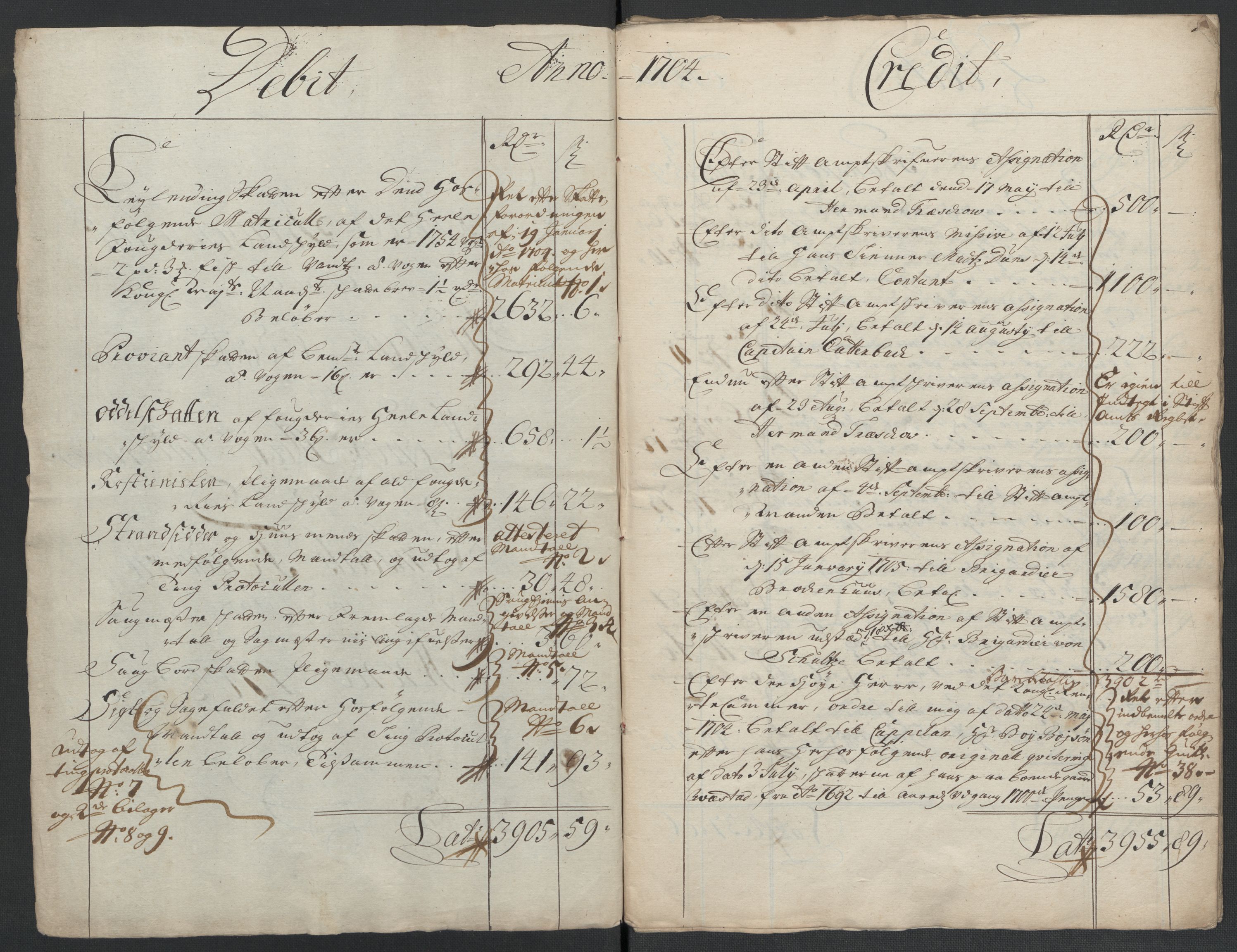 Rentekammeret inntil 1814, Reviderte regnskaper, Fogderegnskap, RA/EA-4092/R55/L3656: Fogderegnskap Romsdal, 1703-1705, s. 156