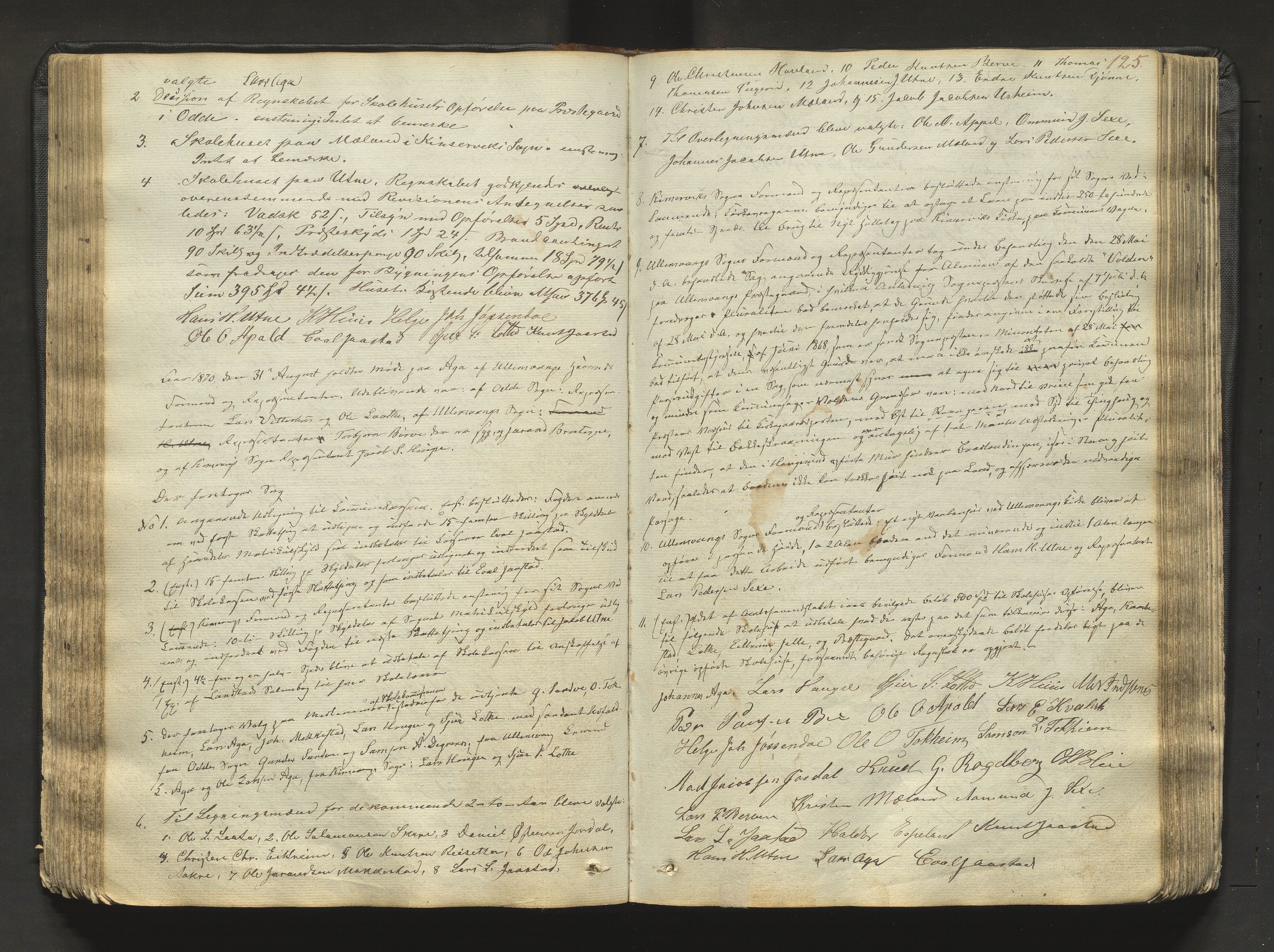 Ullensvang herad. Formannskapet , IKAH/1231b-021/A/Aa/L0001: Møtebok for formannskap og heradsstyre, 1838-1893, s. 125