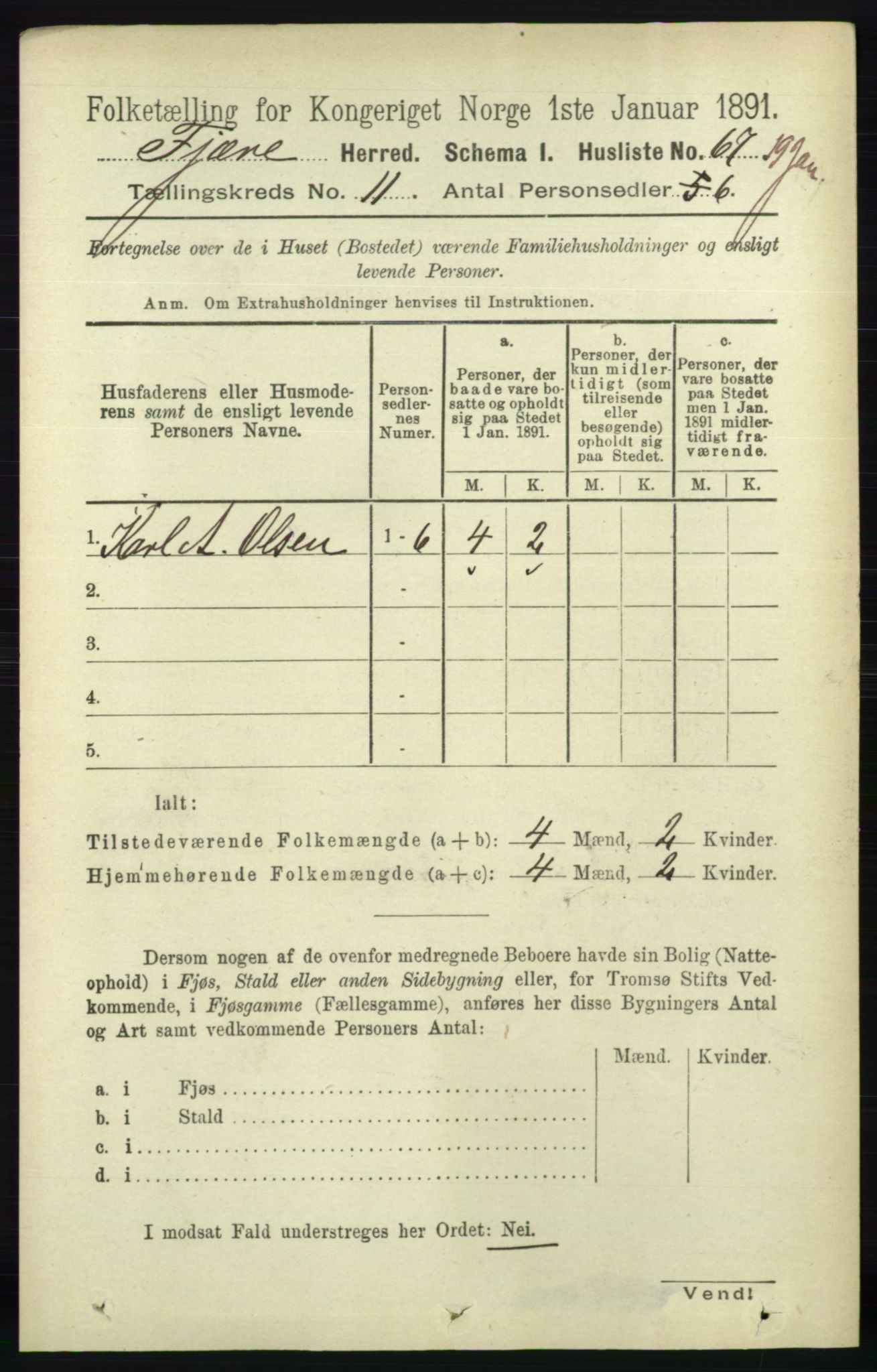 RA, Folketelling 1891 for 0923 Fjære herred, 1891, s. 5530