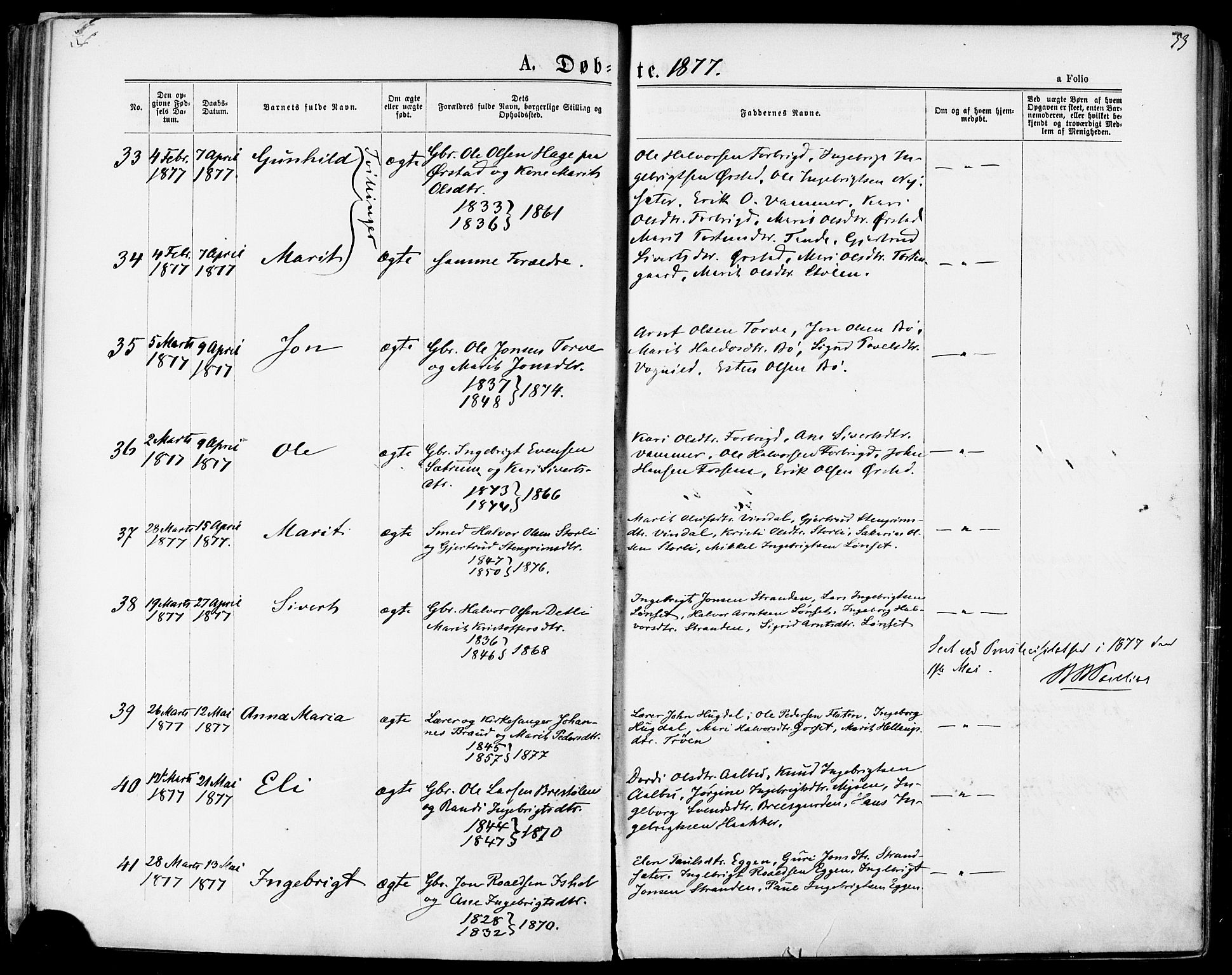 Ministerialprotokoller, klokkerbøker og fødselsregistre - Sør-Trøndelag, SAT/A-1456/678/L0900: Ministerialbok nr. 678A09, 1872-1881, s. 53