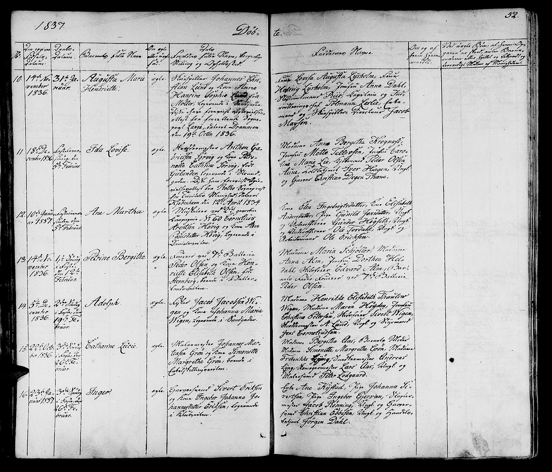 Ministerialprotokoller, klokkerbøker og fødselsregistre - Sør-Trøndelag, SAT/A-1456/602/L0136: Klokkerbok nr. 602C04, 1833-1845, s. 52