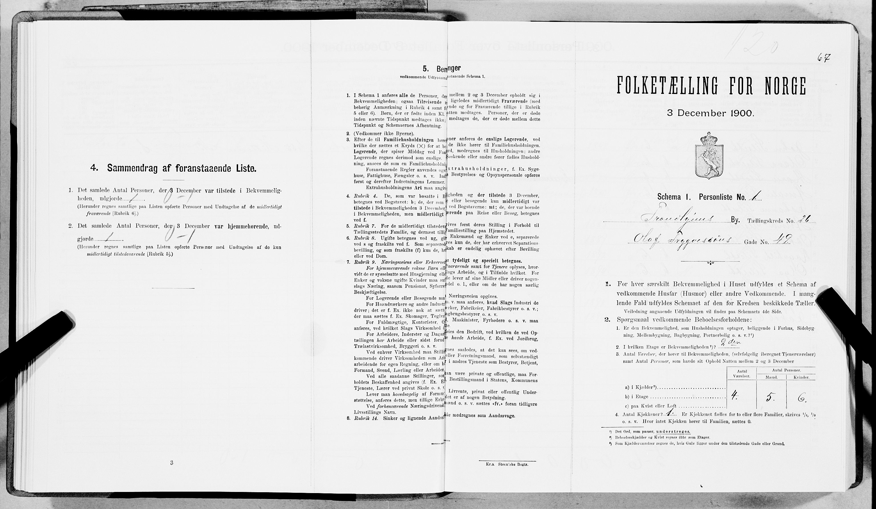SAT, Folketelling 1900 for 1601 Trondheim kjøpstad, 1900, s. 4075