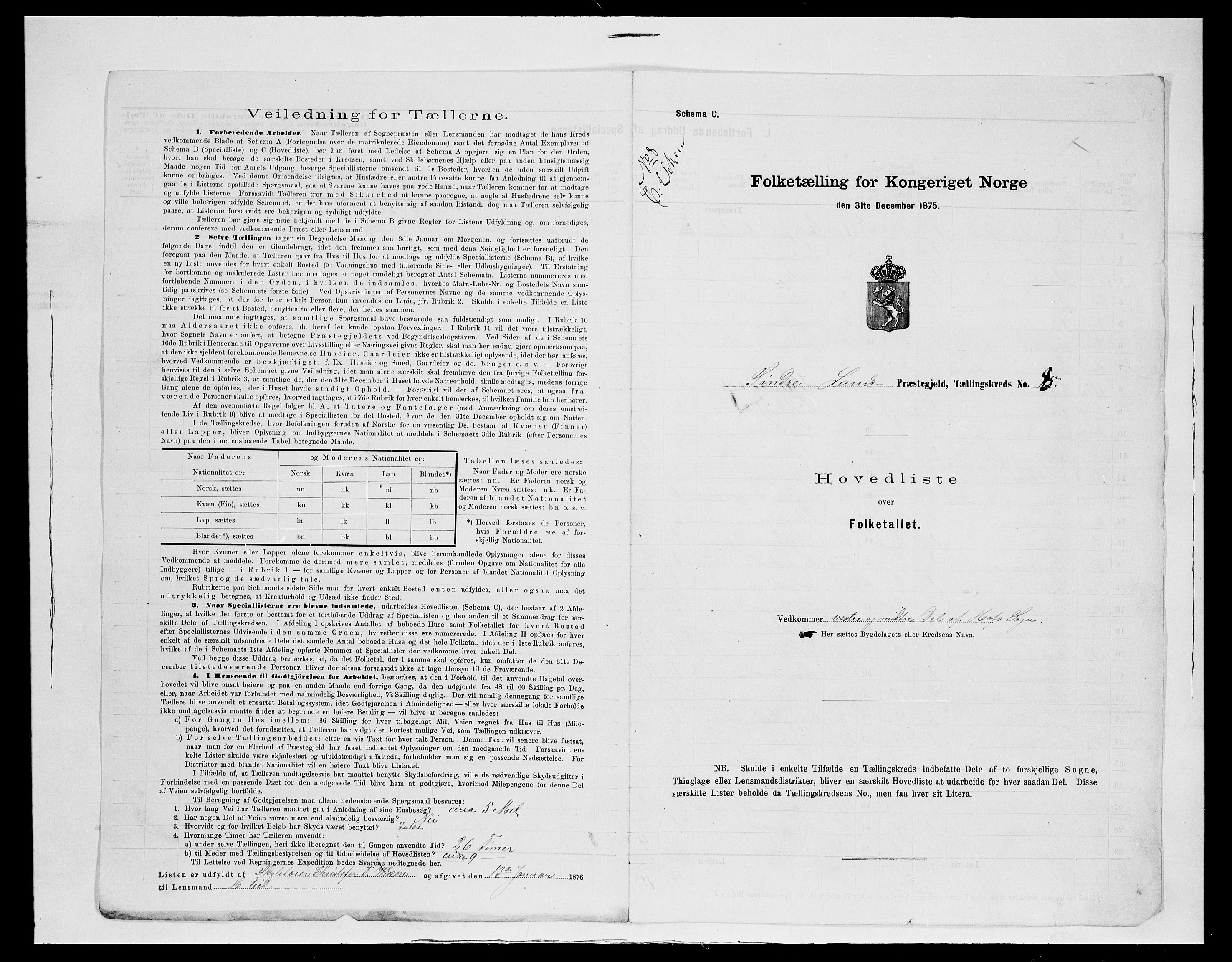 SAH, Folketelling 1875 for 0536P Søndre Land prestegjeld, 1875, s. 39