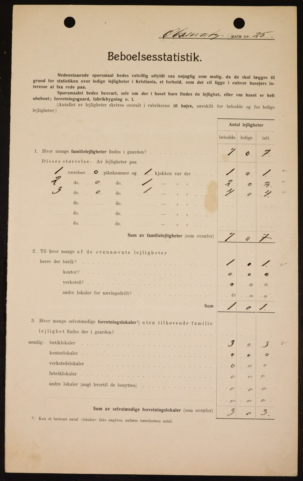 OBA, Kommunal folketelling 1.2.1909 for Kristiania kjøpstad, 1909, s. 67385