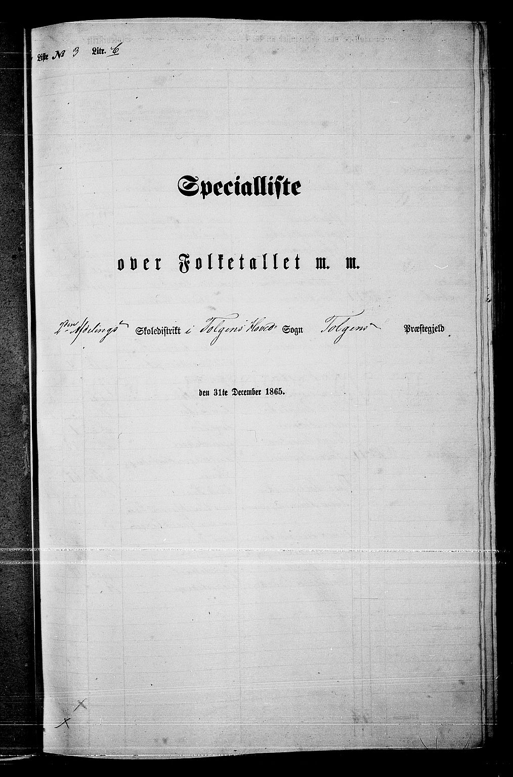 RA, Folketelling 1865 for 0436P Tolga prestegjeld, 1865, s. 49