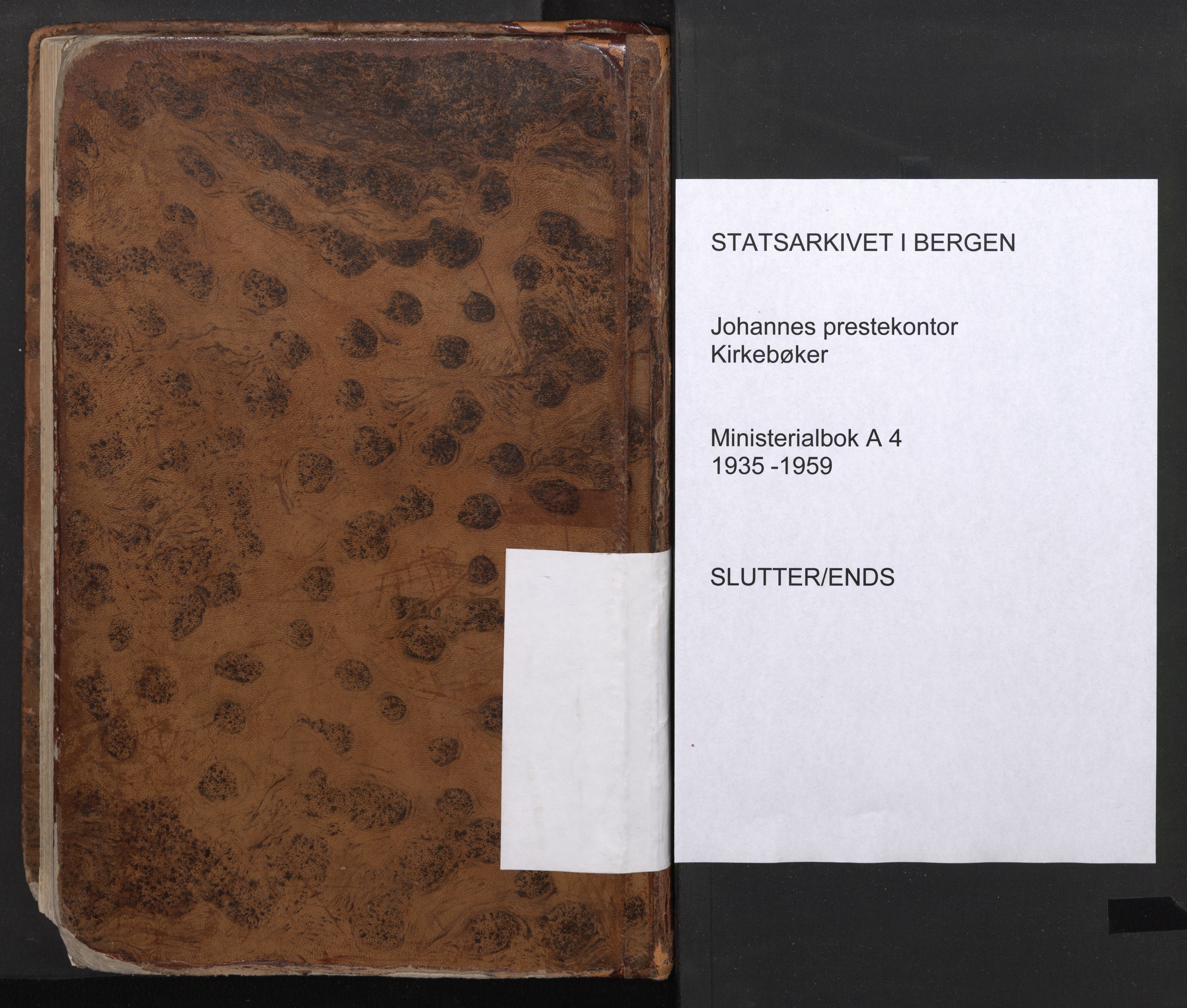 Johanneskirken sokneprestembete, SAB/A-76001/H/Haa/L0003: Ministerialbok nr. A 4, 1935-1959