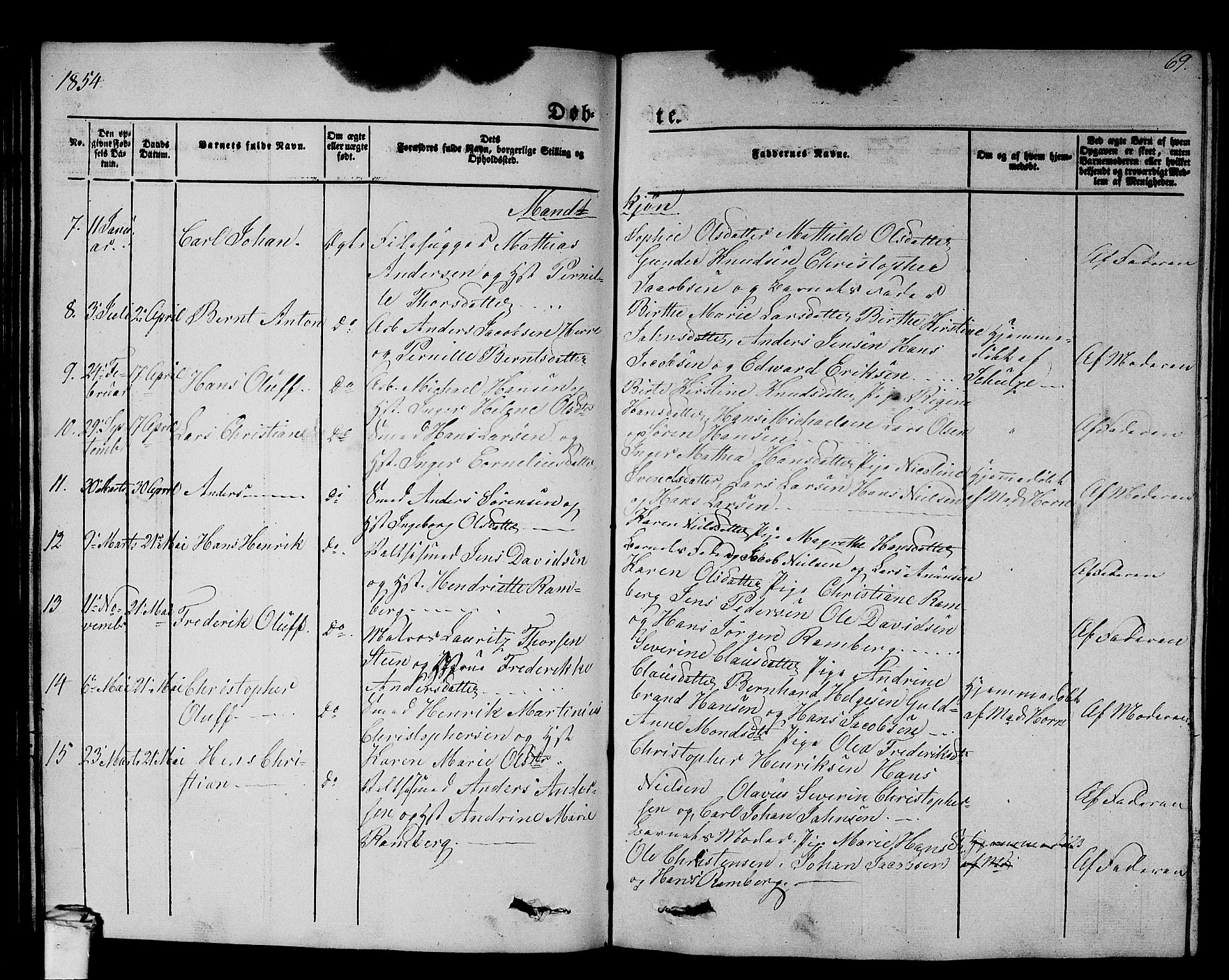 Larvik kirkebøker, AV/SAKO-A-352/G/Gb/L0002: Klokkerbok nr. II 2, 1843-1866, s. 69