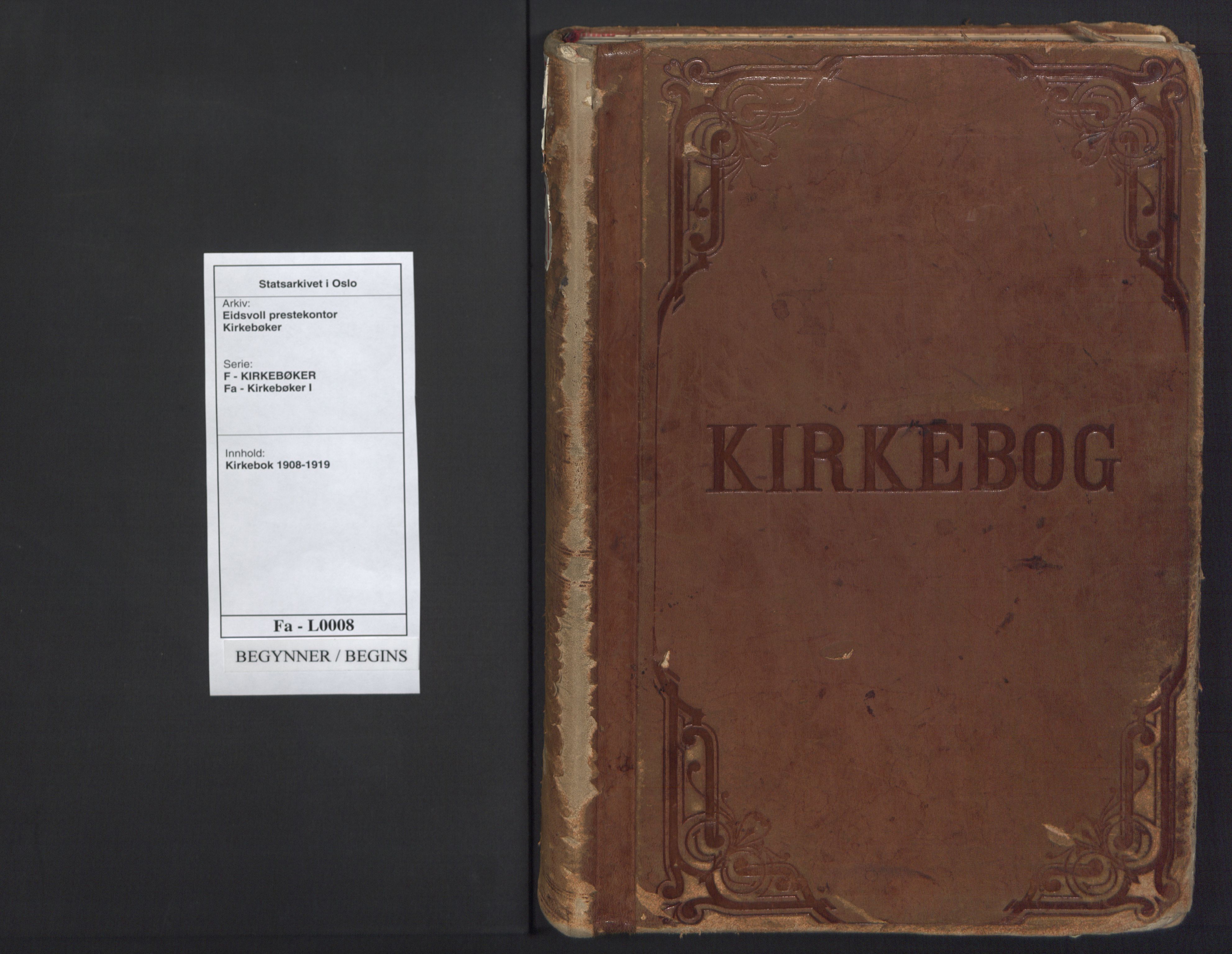 Eidsvoll prestekontor Kirkebøker, SAO/A-10888/F/Fa: Ministerialbok nr. I 8, 1908-1920