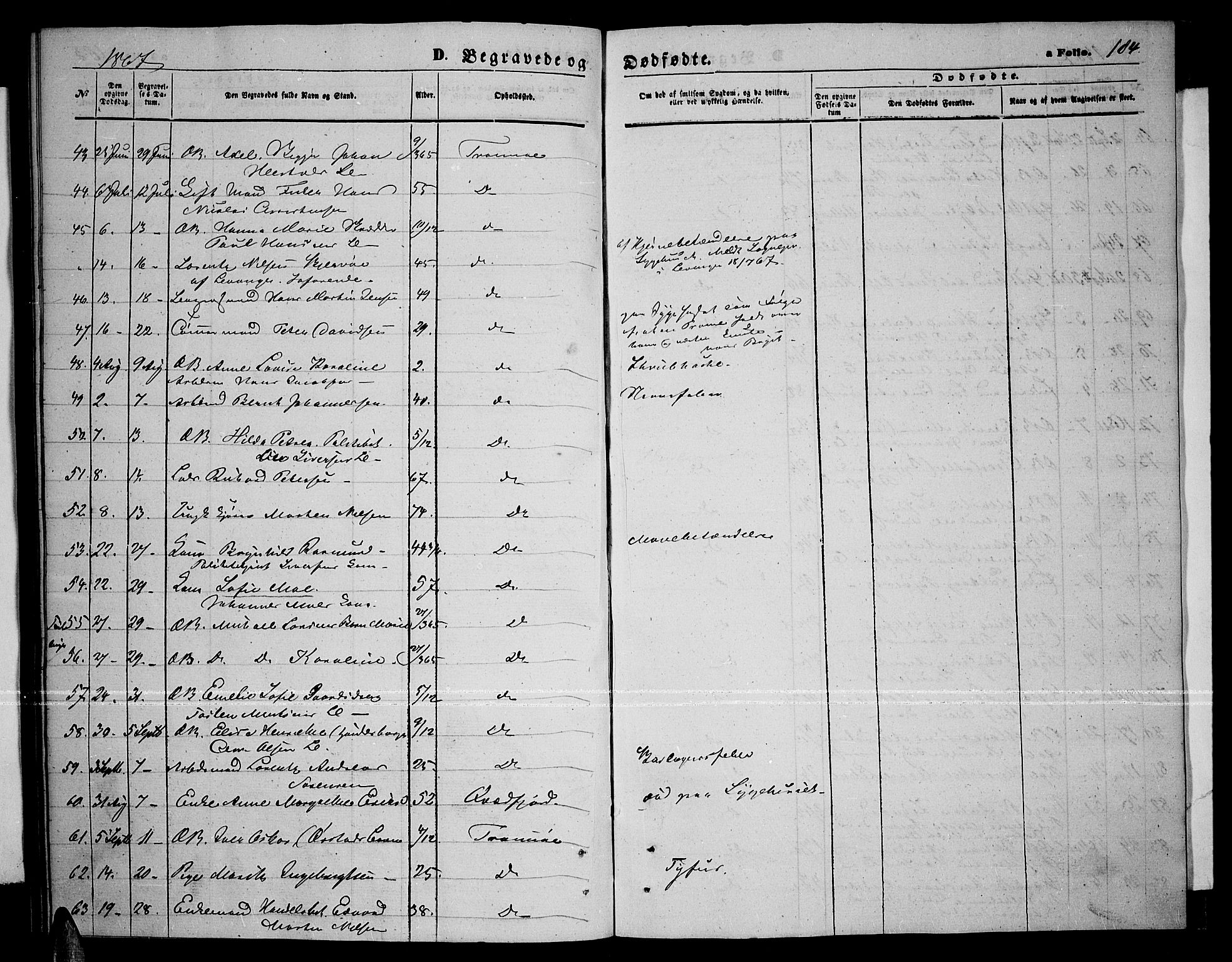 Tromsø sokneprestkontor/stiftsprosti/domprosti, AV/SATØ-S-1343/G/Gb/L0007klokker: Klokkerbok nr. 7, 1867-1875, s. 184