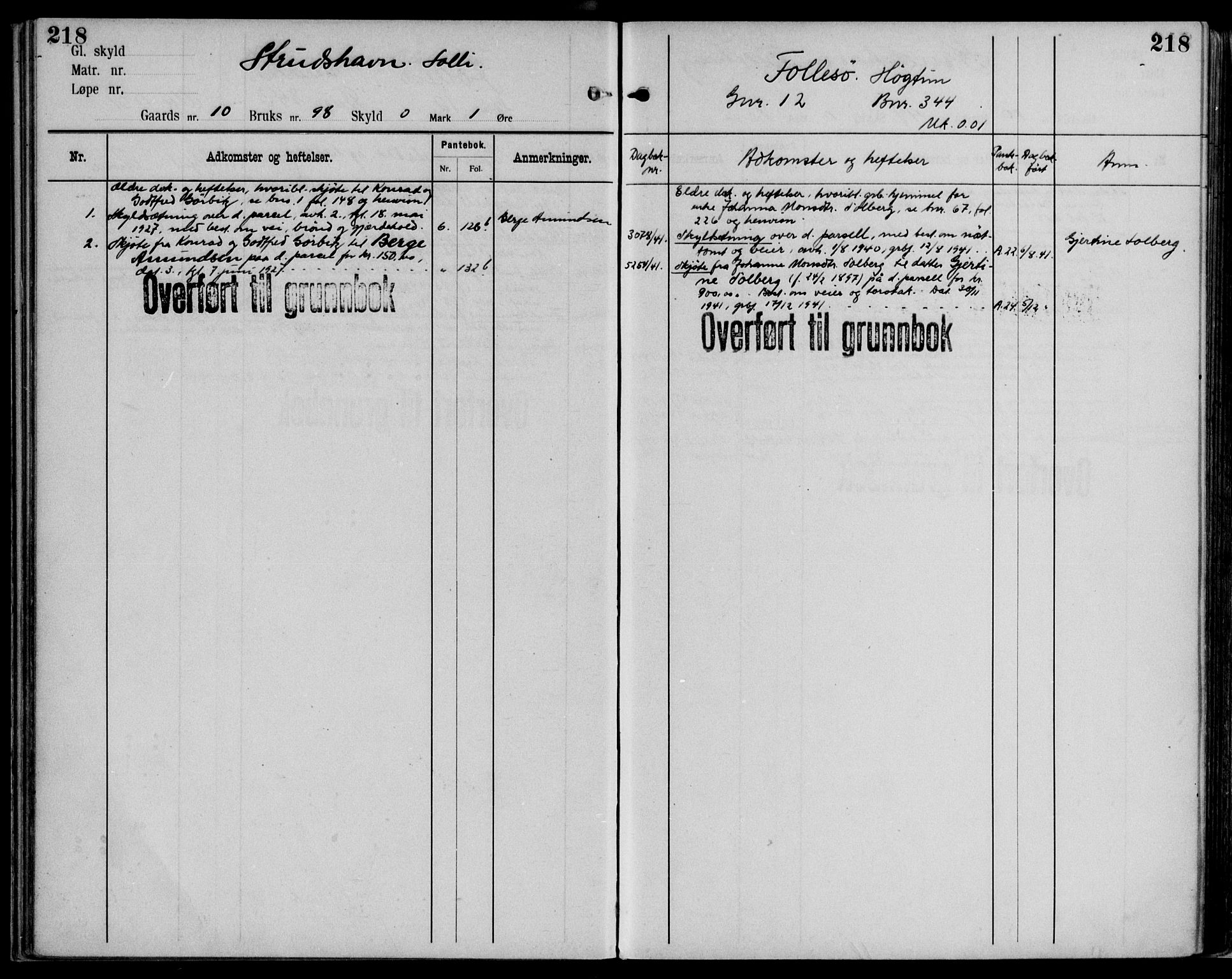 Midhordland sorenskriveri, AV/SAB-A-3001/1/G/Ga/Gab/L0102: Panteregister nr. II.A.b.102, s. 218