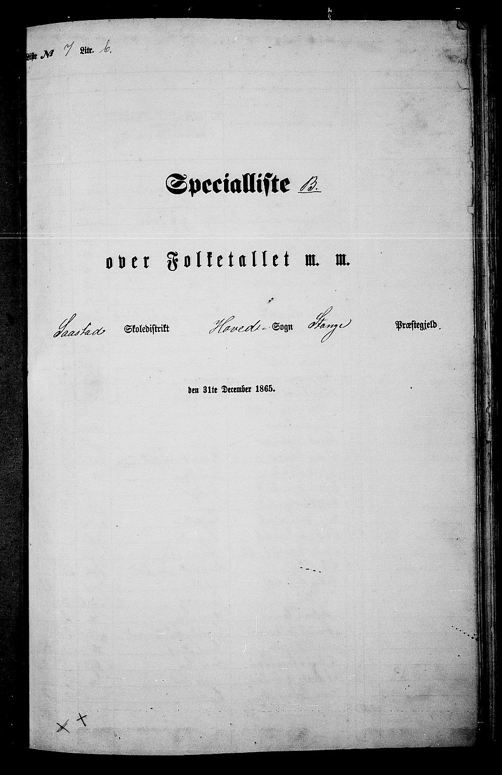 RA, Folketelling 1865 for 0417P Stange prestegjeld, 1865, s. 165