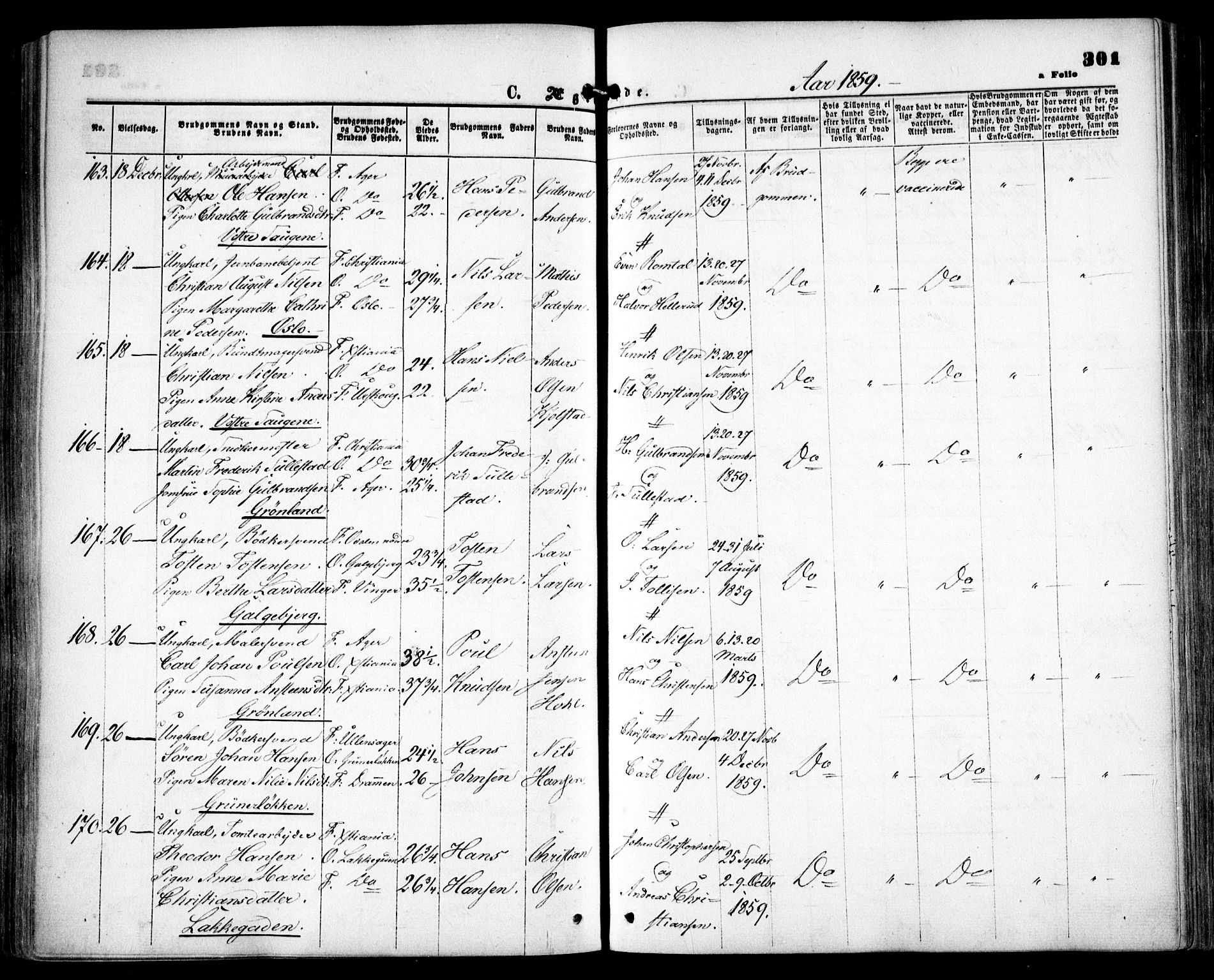 Grønland prestekontor Kirkebøker, SAO/A-10848/F/Fa/L0001: Ministerialbok nr. 1, 1859-1861, s. 301
