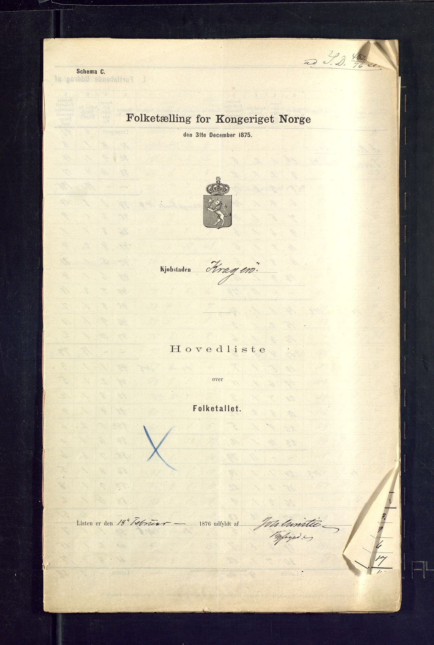 SAKO, Folketelling 1875 for 0801P Kragerø prestegjeld, 1875, s. 2