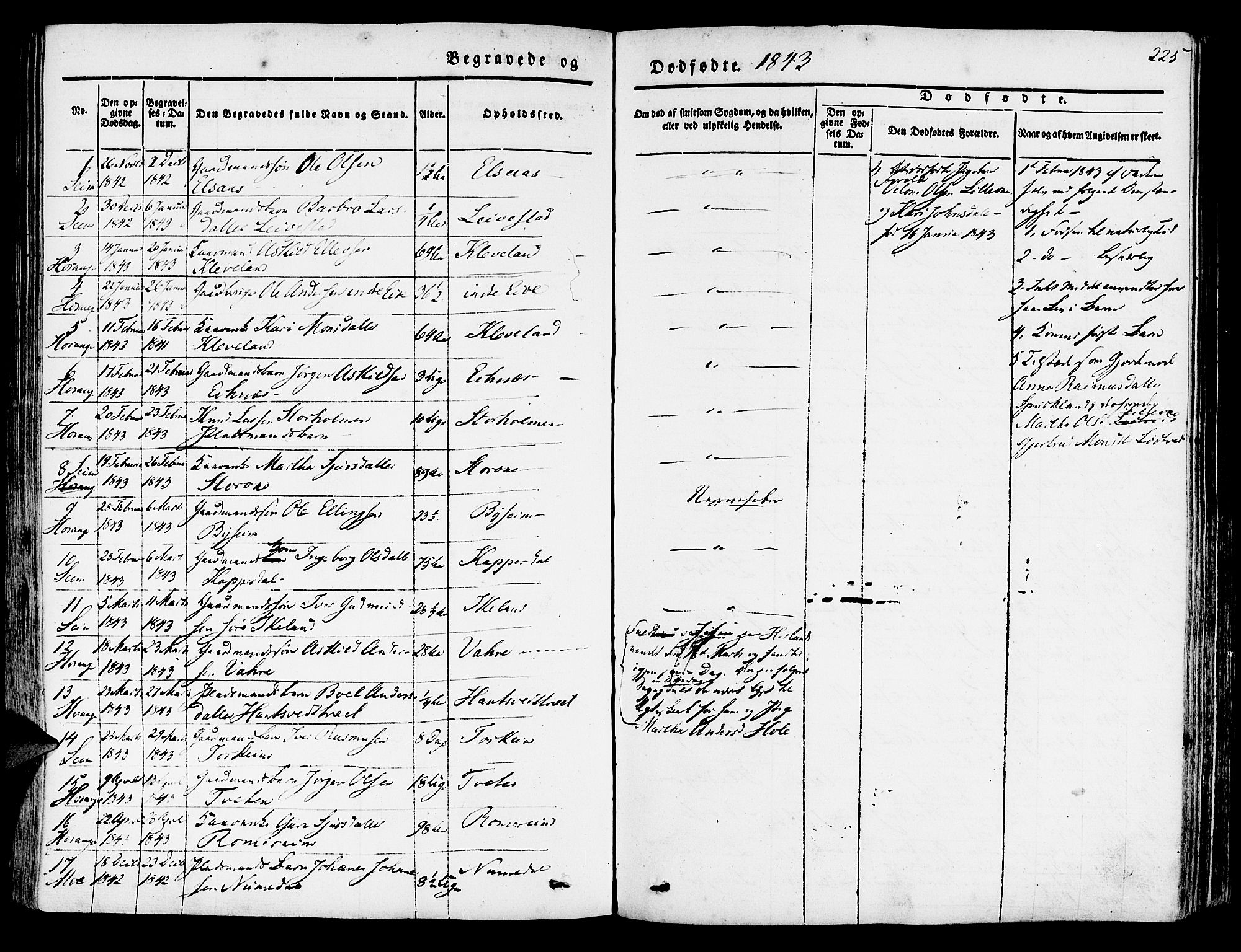 Hosanger sokneprestembete, AV/SAB-A-75801/H/Haa: Ministerialbok nr. A 7, 1835-1848, s. 225