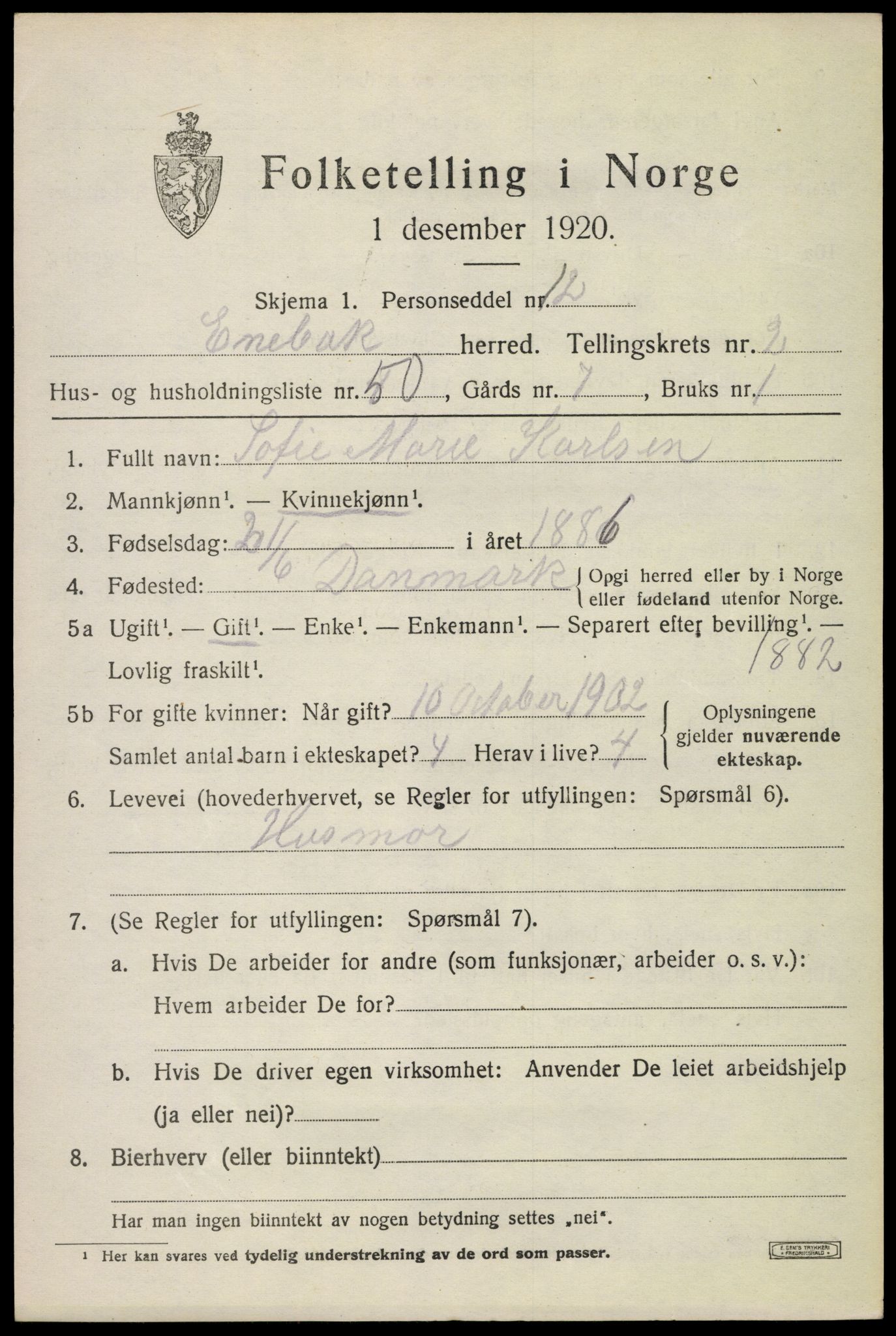 SAO, Folketelling 1920 for 0229 Enebakk herred, 1920, s. 2715