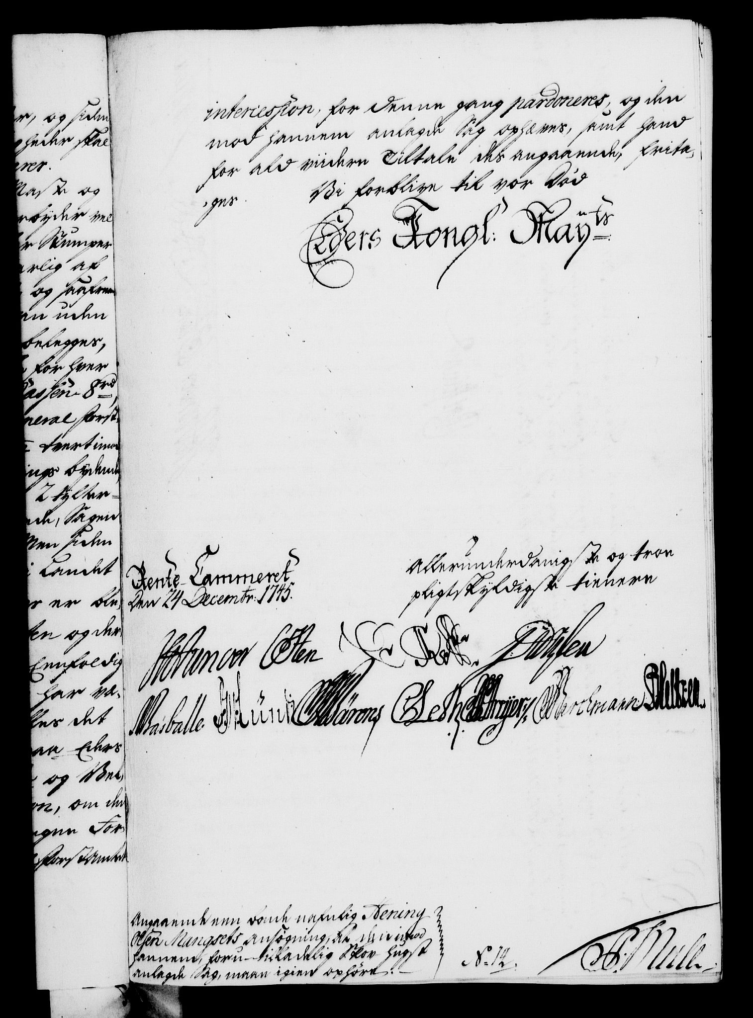 Rentekammeret, Kammerkanselliet, RA/EA-3111/G/Gf/Gfa/L0028: Norsk relasjons- og resolusjonsprotokoll (merket RK 52.28), 1745-1746, s. 588