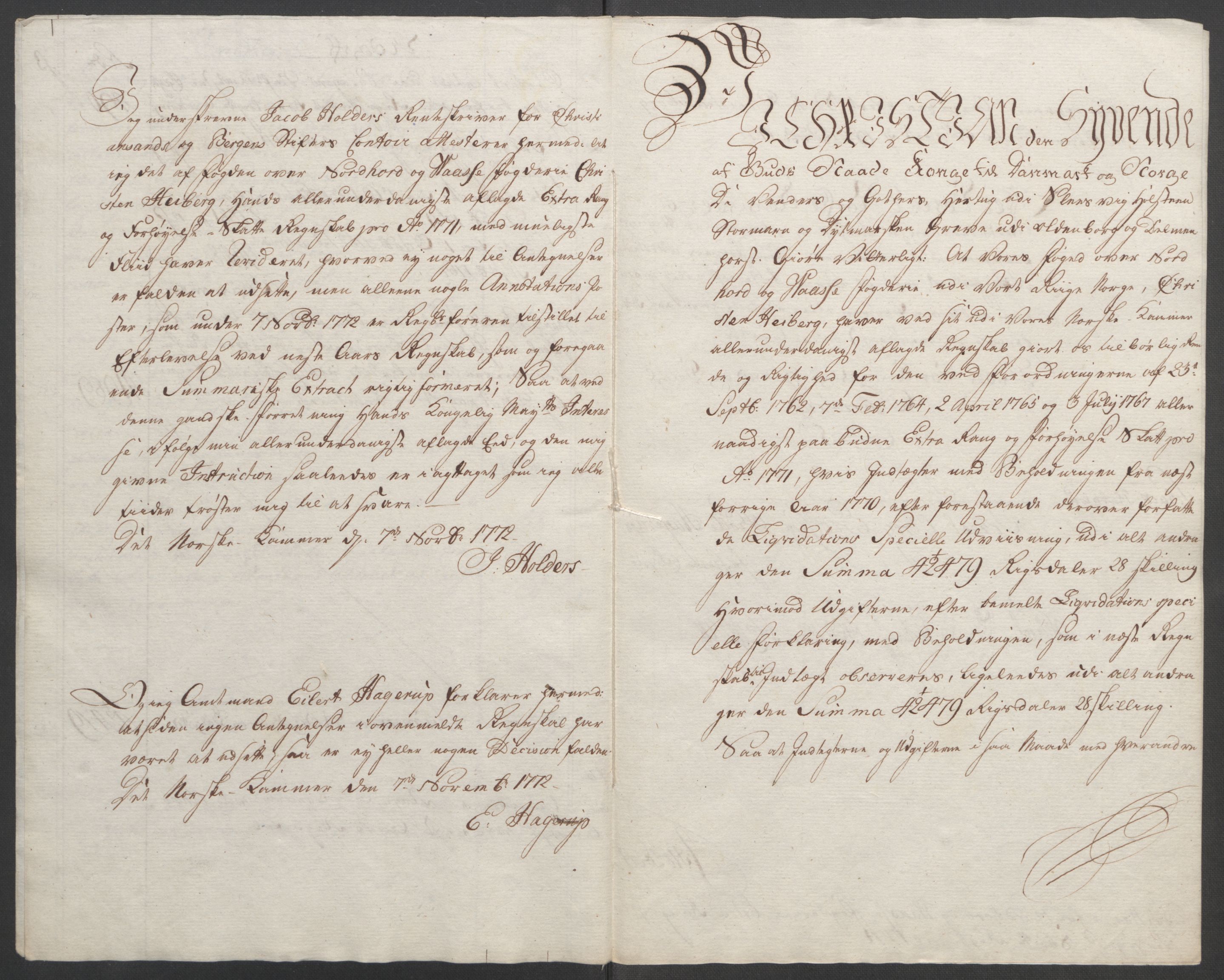 Rentekammeret inntil 1814, Reviderte regnskaper, Fogderegnskap, RA/EA-4092/R51/L3303: Ekstraskatten Nordhordland og Voss, 1762-1772, s. 588
