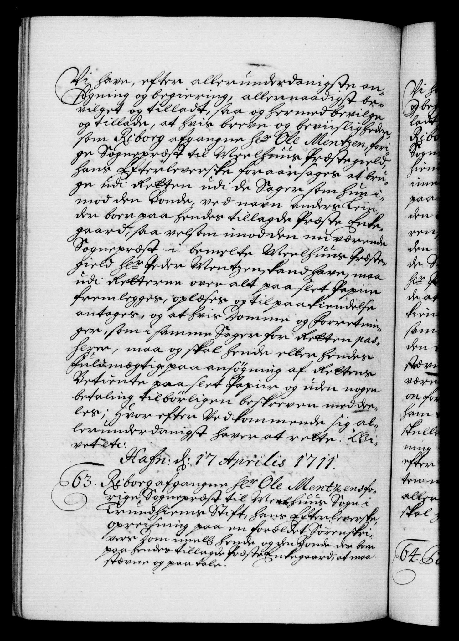 Danske Kanselli 1572-1799, RA/EA-3023/F/Fc/Fca/Fcaa/L0020: Norske registre, 1708-1711, s. 512b