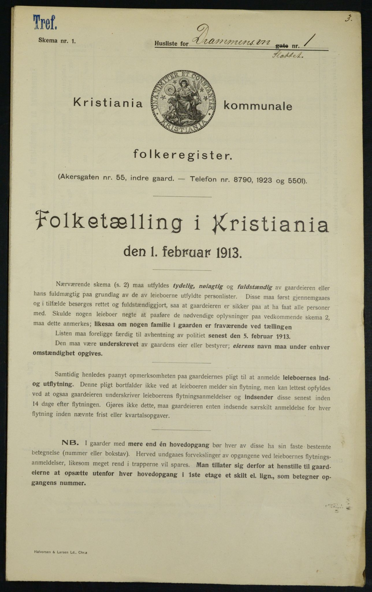 OBA, Kommunal folketelling 1.2.1913 for Kristiania, 1913, s. 16294