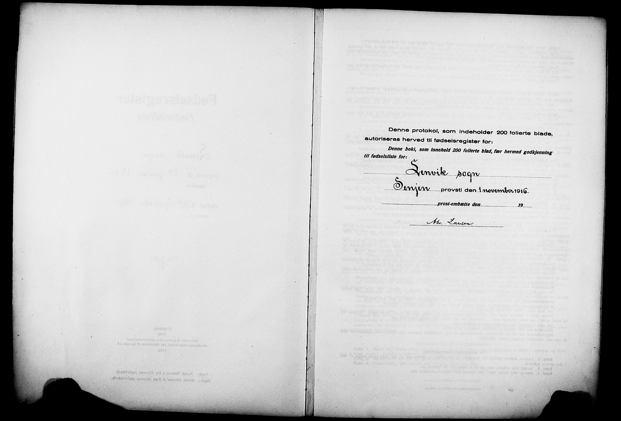 Lenvik sokneprestembete, AV/SATØ-S-1310/I/Ic/L0089: Fødselsregister nr. 89, 1916-1926