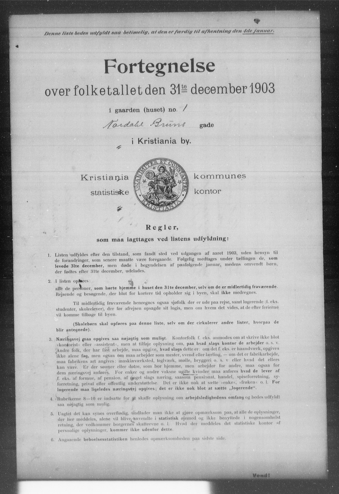 OBA, Kommunal folketelling 31.12.1903 for Kristiania kjøpstad, 1903, s. 13906