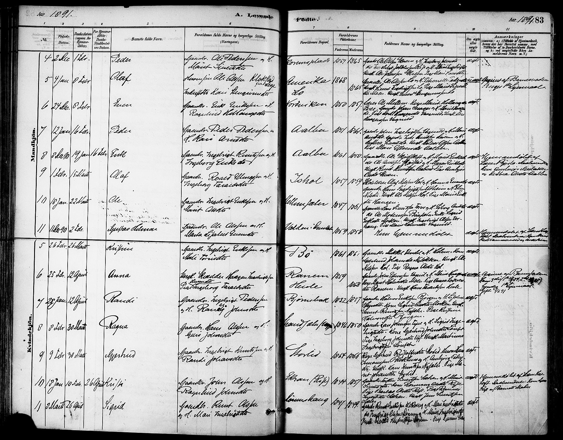 Ministerialprotokoller, klokkerbøker og fødselsregistre - Sør-Trøndelag, SAT/A-1456/678/L0901: Ministerialbok nr. 678A10, 1881-1894, s. 83