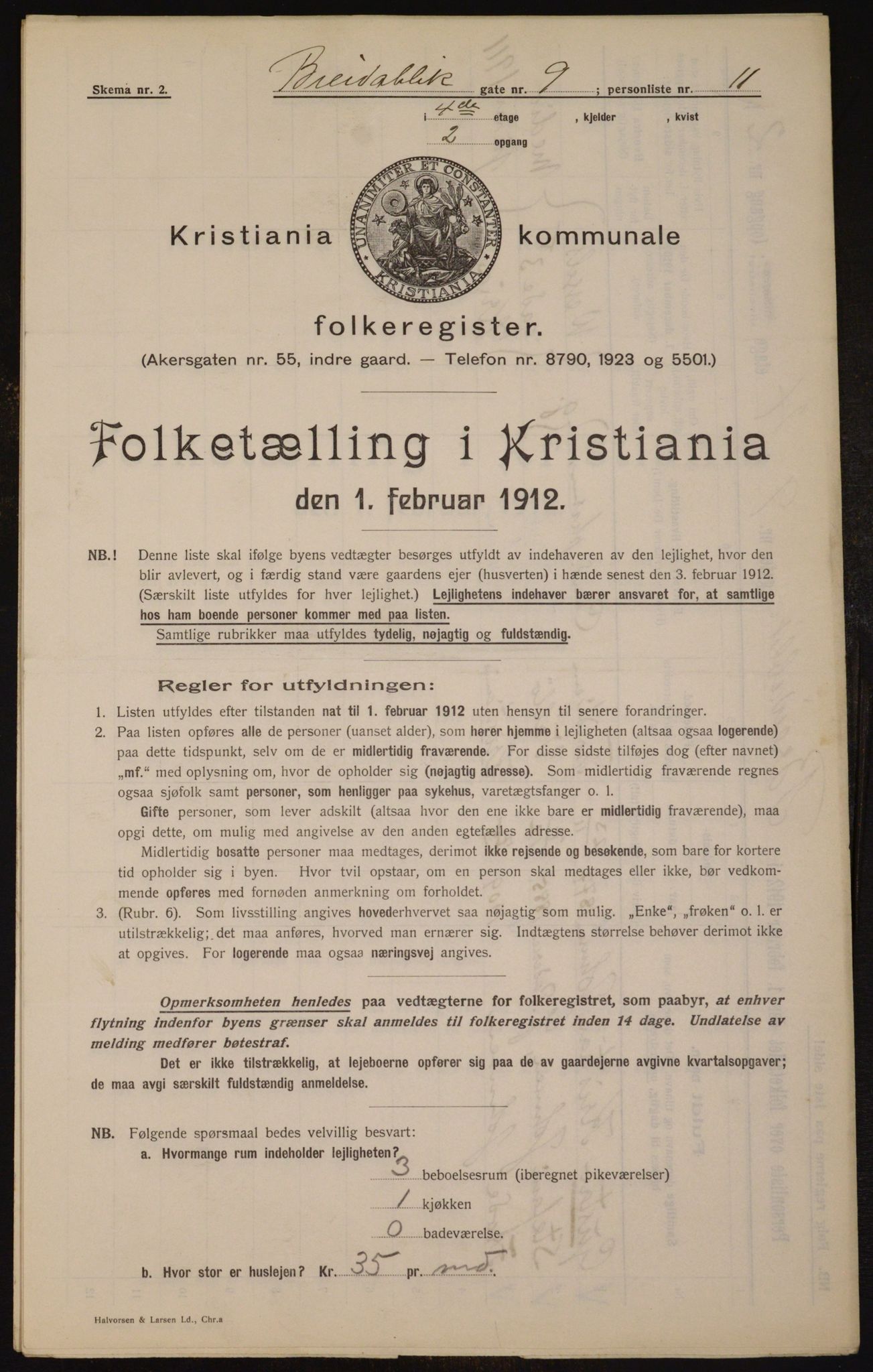 OBA, Kommunal folketelling 1.2.1912 for Kristiania, 1912, s. 7975