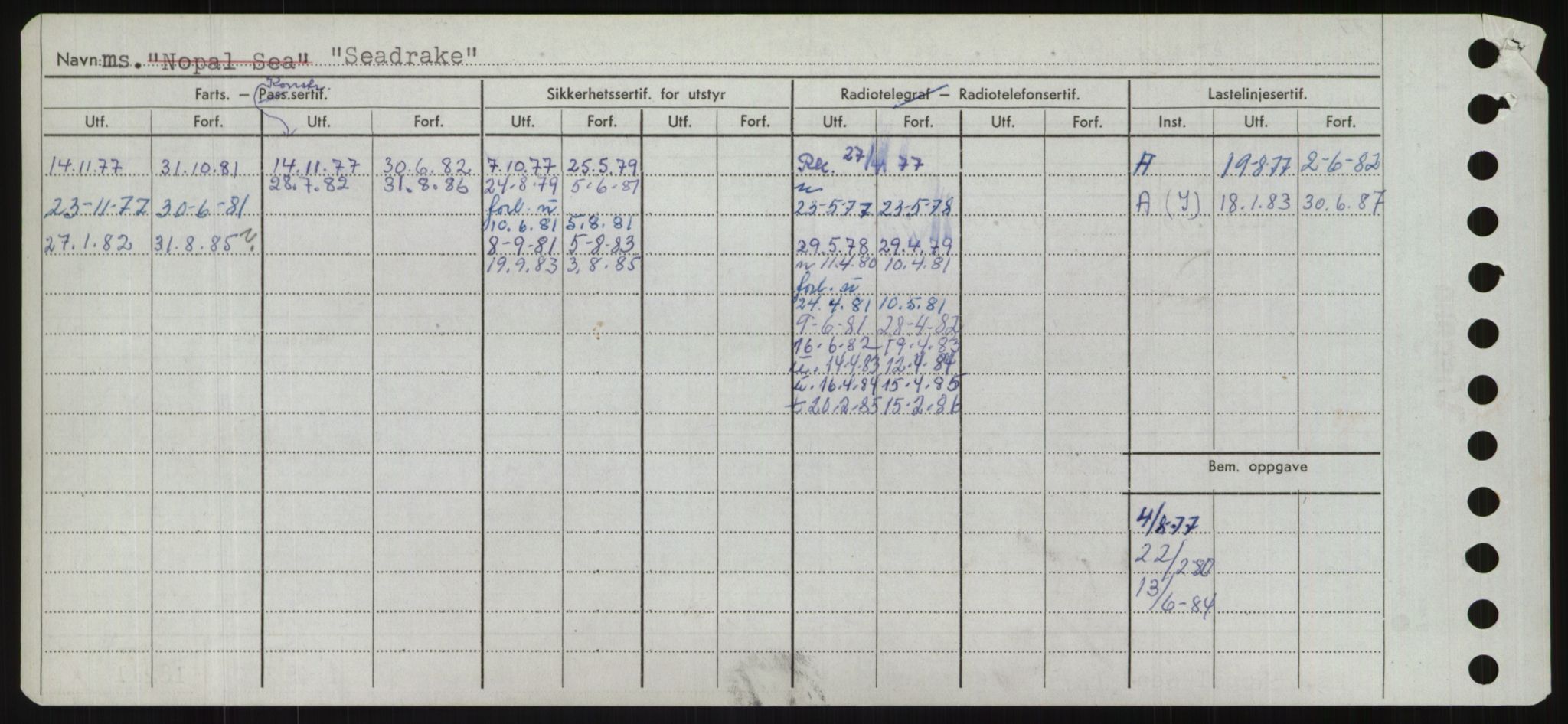 Sjøfartsdirektoratet med forløpere, Skipsmålingen, RA/S-1627/H/Hd/L0032: Fartøy, San-Seve, s. 334