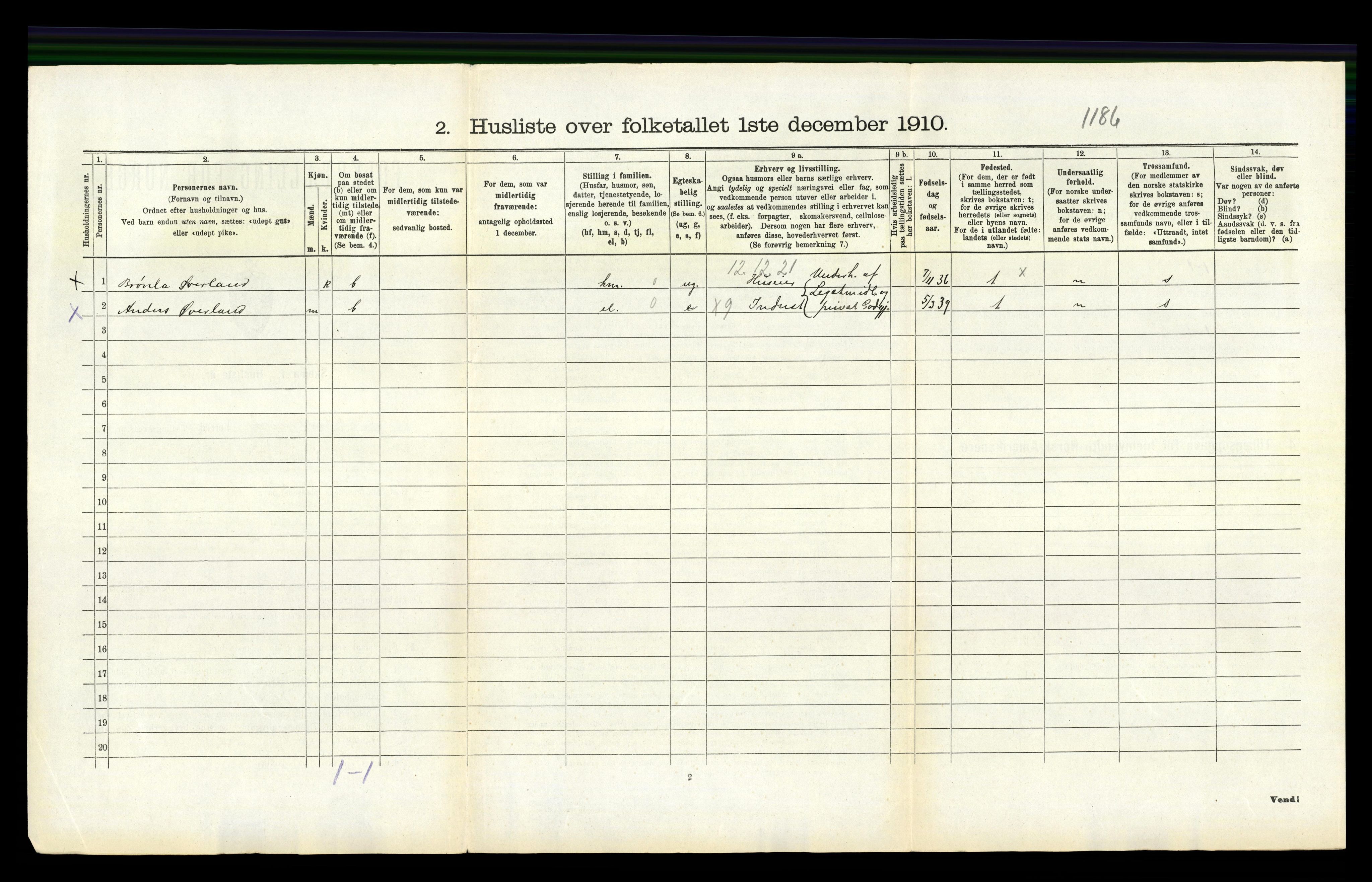 RA, Folketelling 1910 for 1139 Nedstrand herred, 1910, s. 490