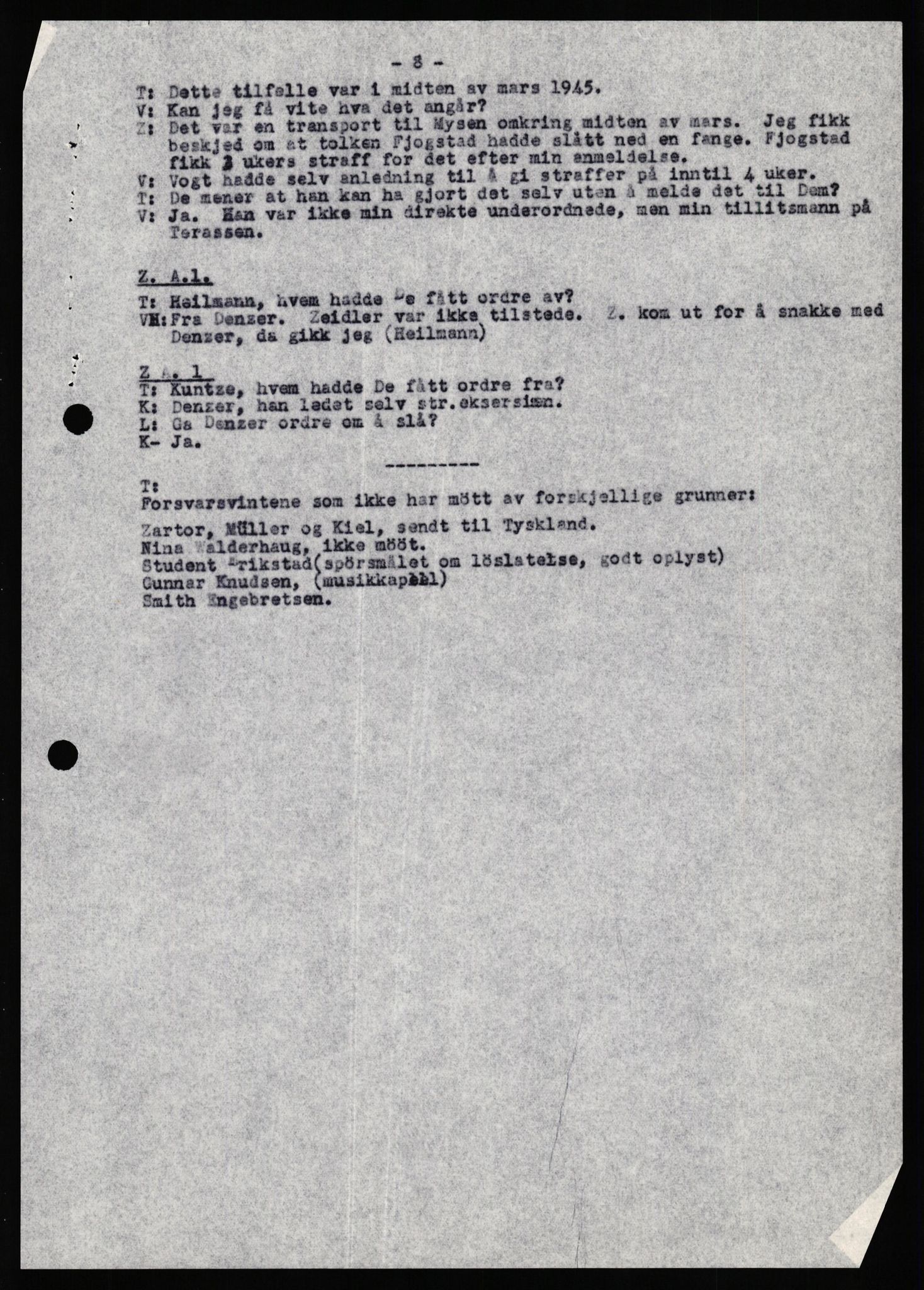 Forsvaret, Forsvarets overkommando II, AV/RA-RAFA-3915/D/Db/L0037: CI Questionaires. Tyske okkupasjonsstyrker i Norge. Tyskere., 1945-1946, s. 302