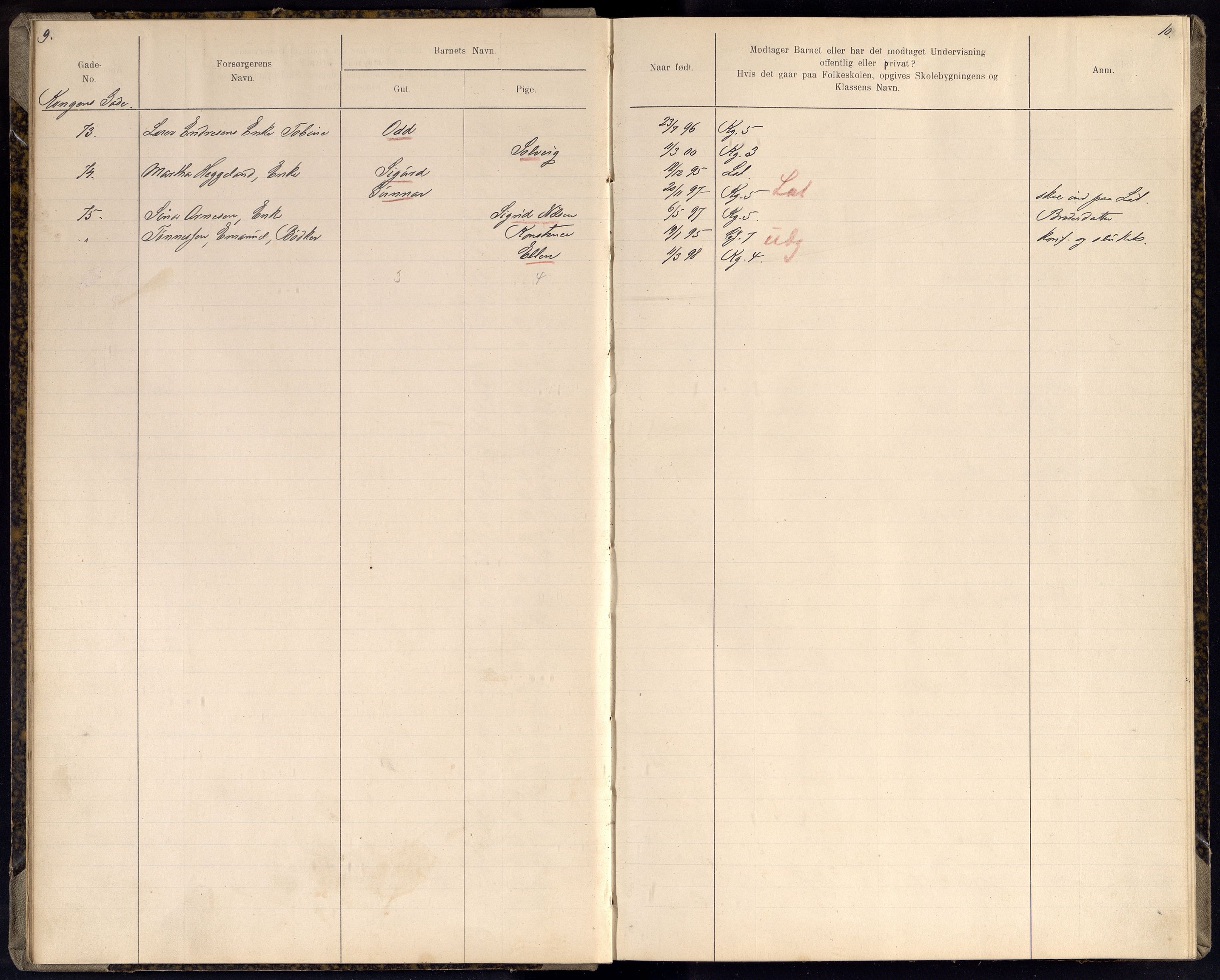 Kristiansand By - Skolekommisjonen/ -Styret, ARKSOR/1001KG510/J/Jb/L0017: Barnetelling, 1909