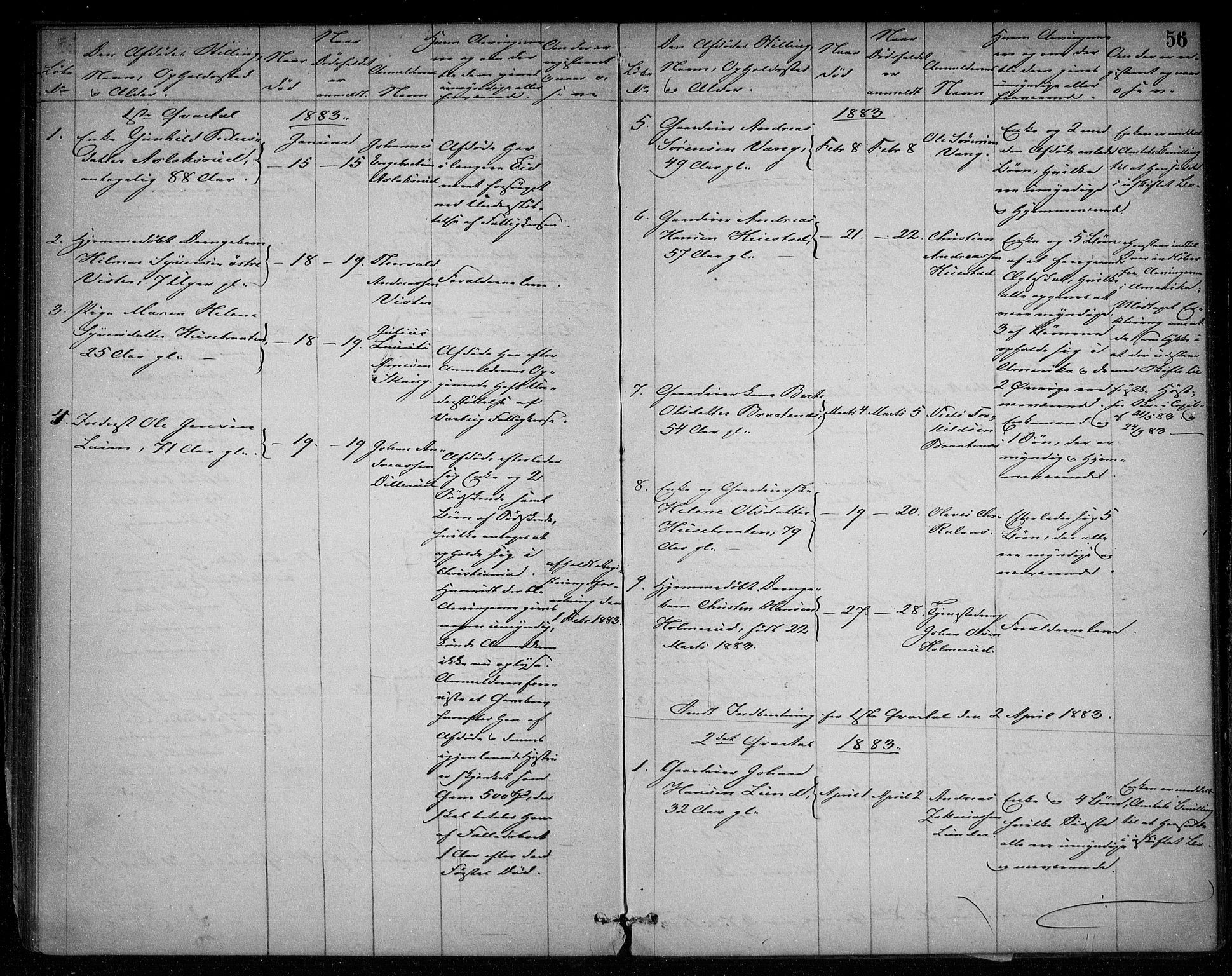 Skiptvet lensmannskontor, AV/SAO-A-10080/H/Ha/L0002: Dødsanmeldelsesprotokoll, 1868-1896, s. 55b-56a