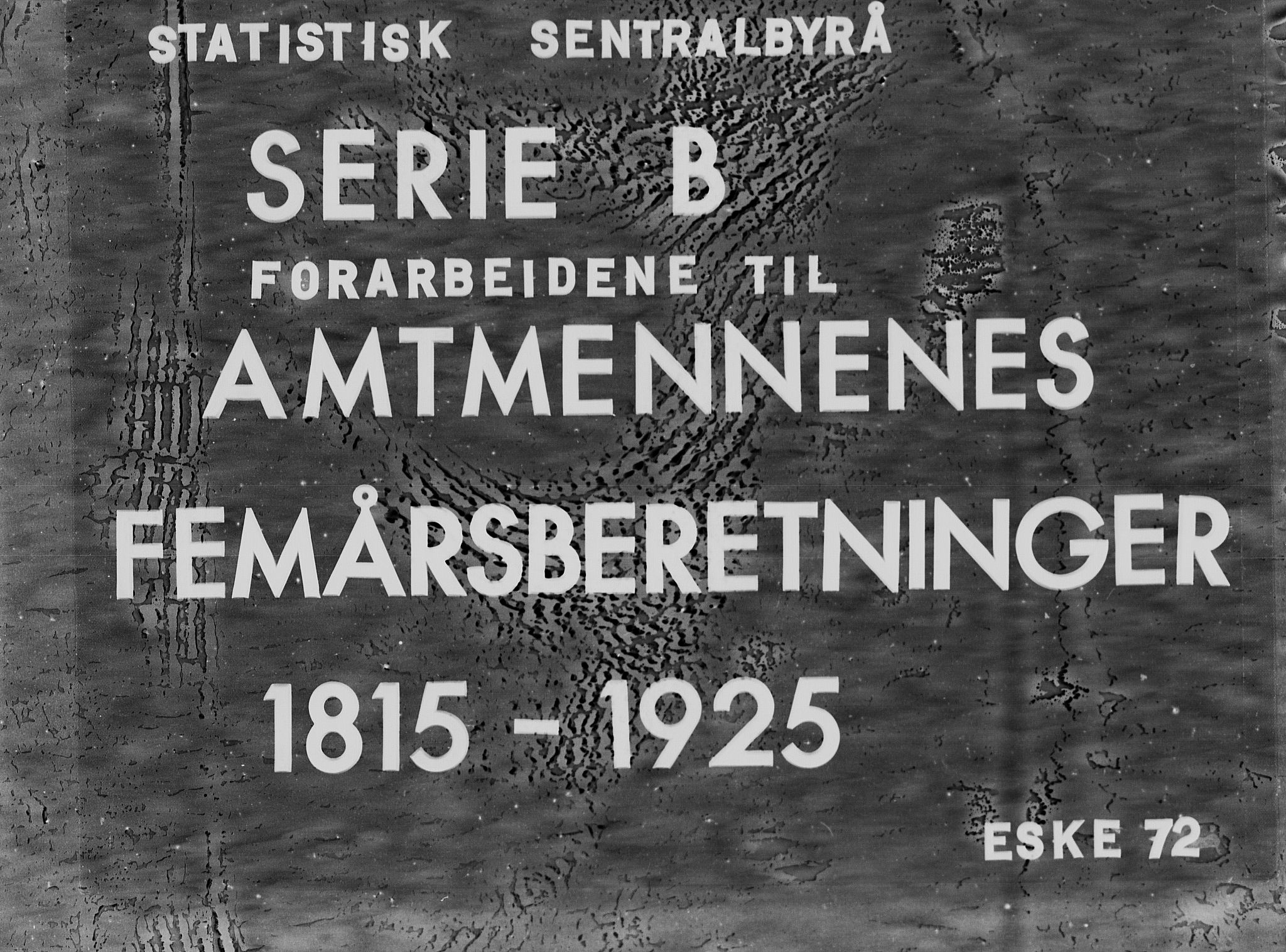 Statistisk sentralbyrå, Næringsøkonomiske emner, Generelt - Amtmennenes femårsberetninger, RA/S-2233/F/Fa/L0072: --, 1886-1890, s. 1