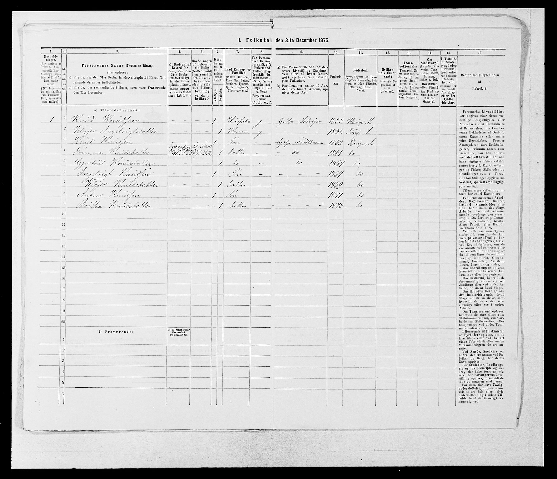 SAB, Folketelling 1875 for 1422P Lærdal prestegjeld, 1875, s. 478