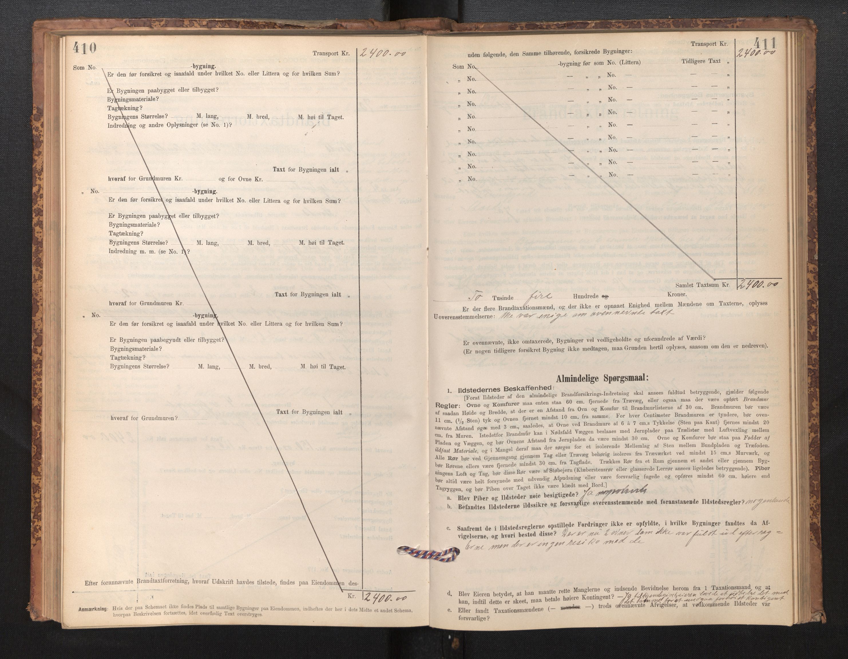 Lensmannen i Stord, SAB/A-35001/0012/L0002: Branntakstprotokoll, skjematakst, 1897-1922, s. 410-411
