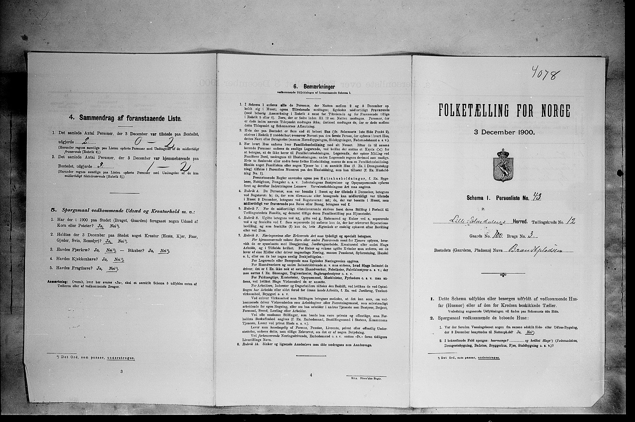 SAH, Folketelling 1900 for 0438 Lille Elvedalen herred, 1900, s. 930