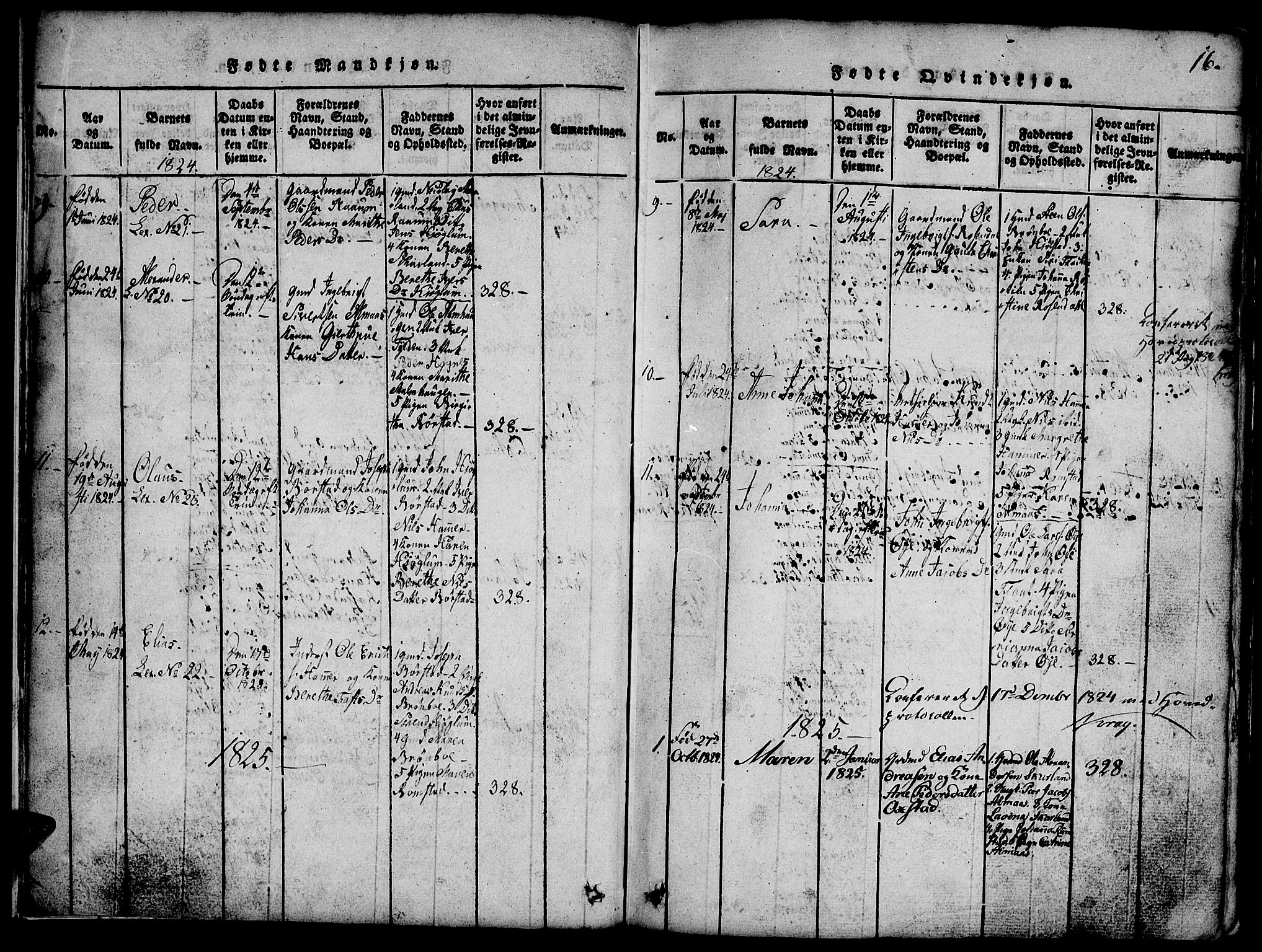 Ministerialprotokoller, klokkerbøker og fødselsregistre - Nord-Trøndelag, AV/SAT-A-1458/765/L0562: Klokkerbok nr. 765C01, 1817-1851, s. 16