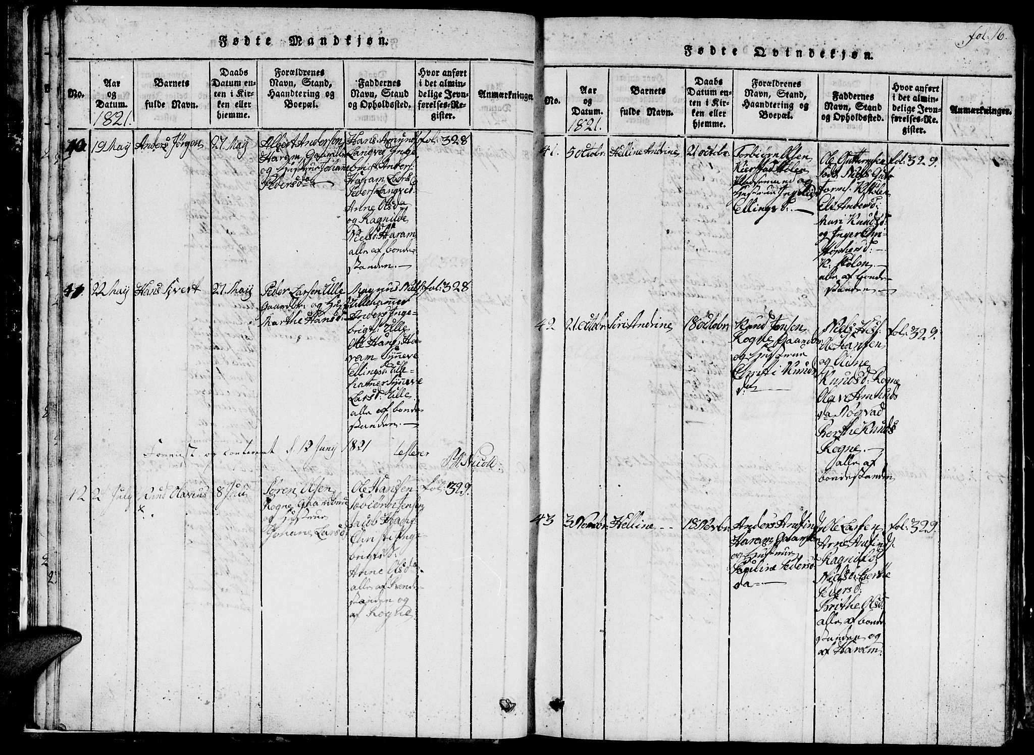 Ministerialprotokoller, klokkerbøker og fødselsregistre - Møre og Romsdal, AV/SAT-A-1454/536/L0506: Klokkerbok nr. 536C01, 1818-1859, s. 16