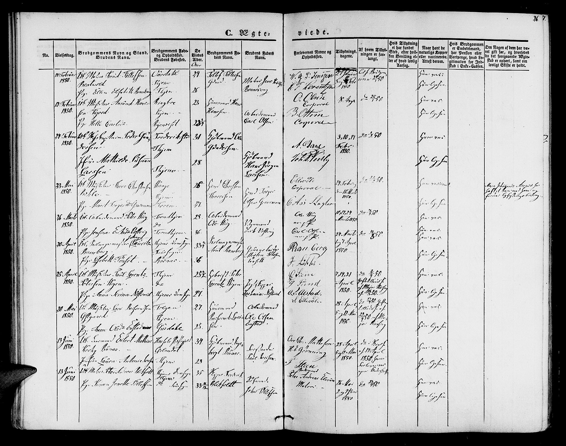 Ministerialprotokoller, klokkerbøker og fødselsregistre - Sør-Trøndelag, AV/SAT-A-1456/602/L0111: Ministerialbok nr. 602A09, 1844-1867, s. 26
