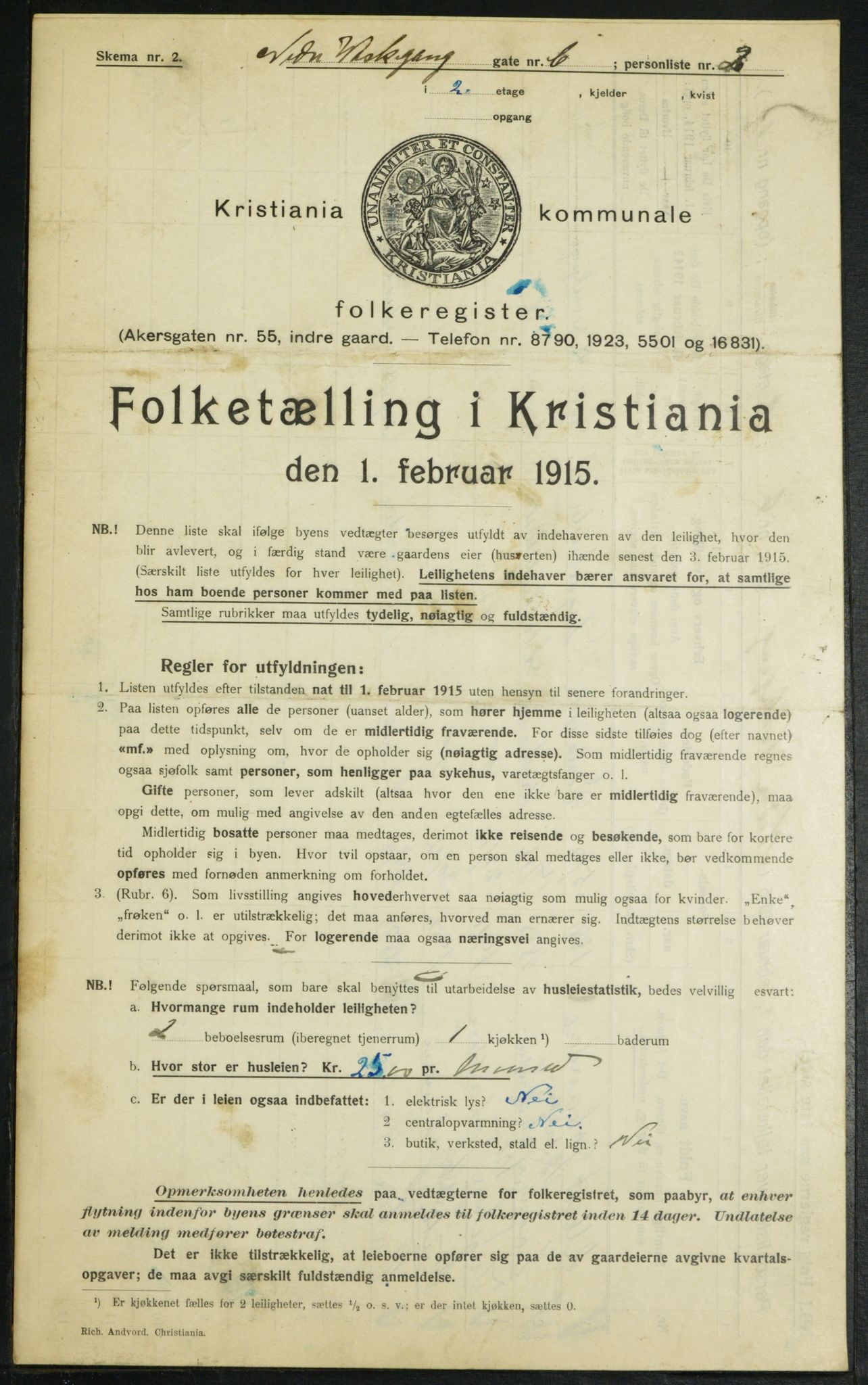 OBA, Kommunal folketelling 1.2.1915 for Kristiania, 1915, s. 68976