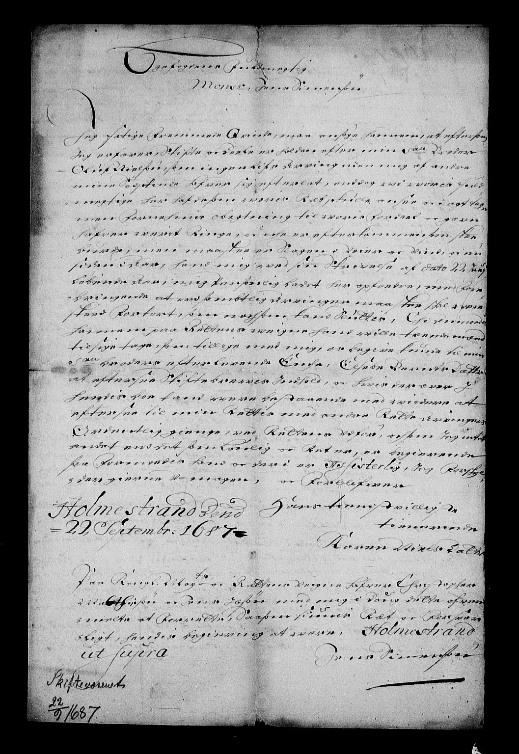 Stattholderembetet 1572-1771, AV/RA-EA-2870/Af/L0002: Avskrifter av vedlegg til originale supplikker, nummerert i samsvar med supplikkbøkene, 1687-1689, s. 9