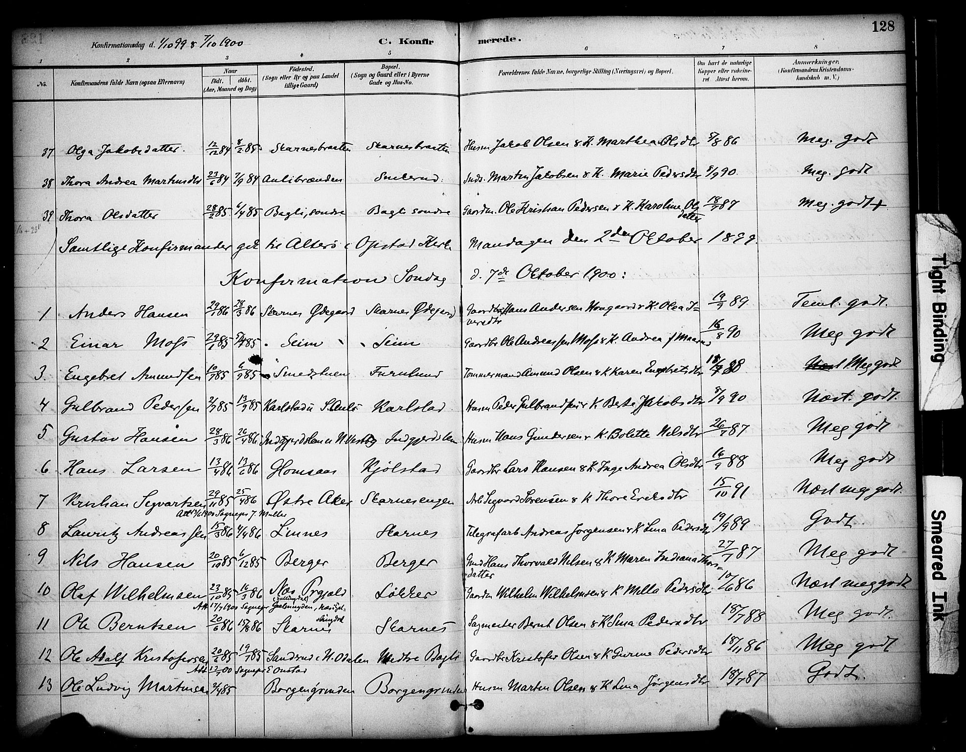 Sør-Odal prestekontor, AV/SAH-PREST-030/H/Ha/Haa/L0009: Ministerialbok nr. 9, 1886-1926, s. 128