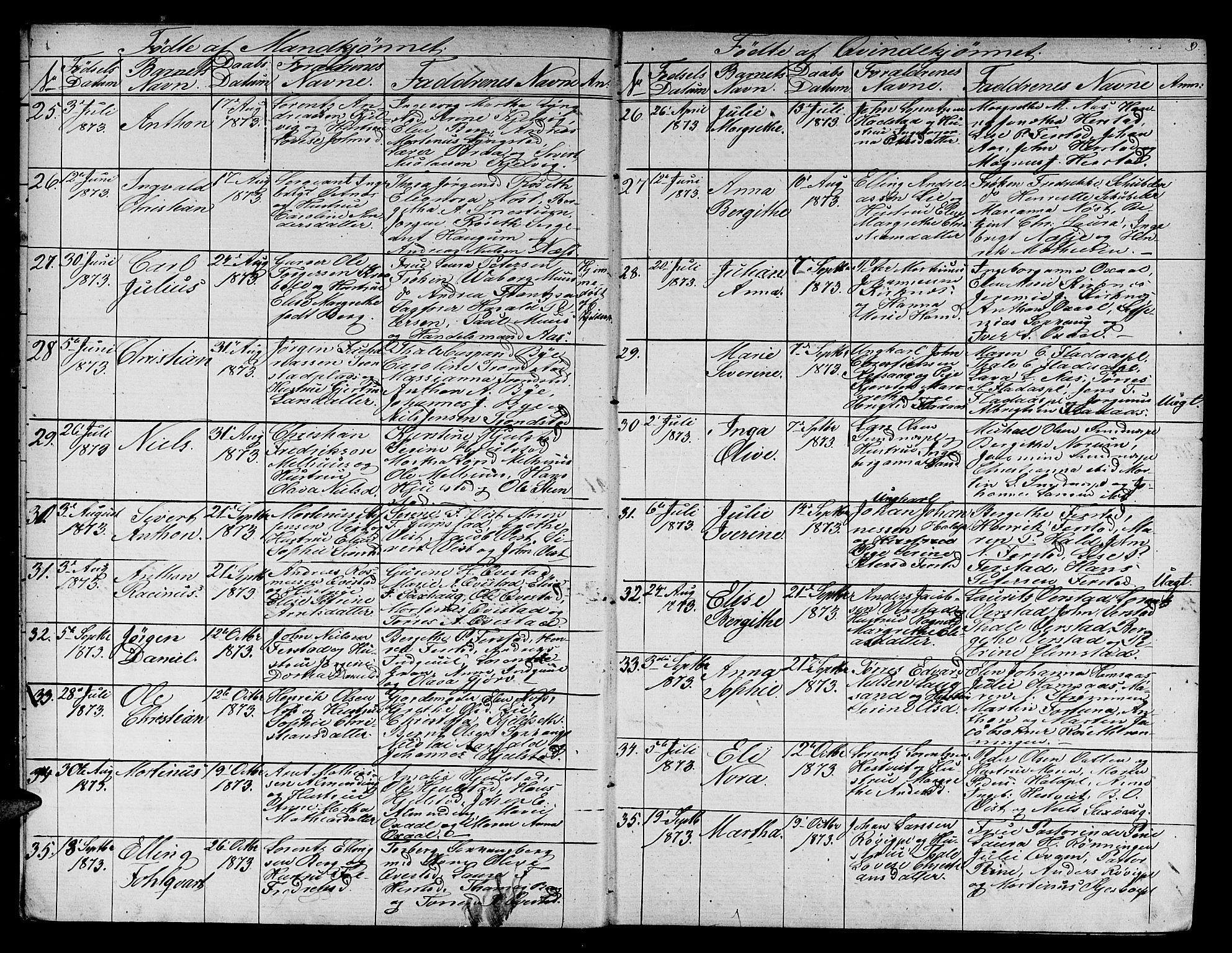 Ministerialprotokoller, klokkerbøker og fødselsregistre - Nord-Trøndelag, AV/SAT-A-1458/730/L0300: Klokkerbok nr. 730C03, 1872-1879, s. 9