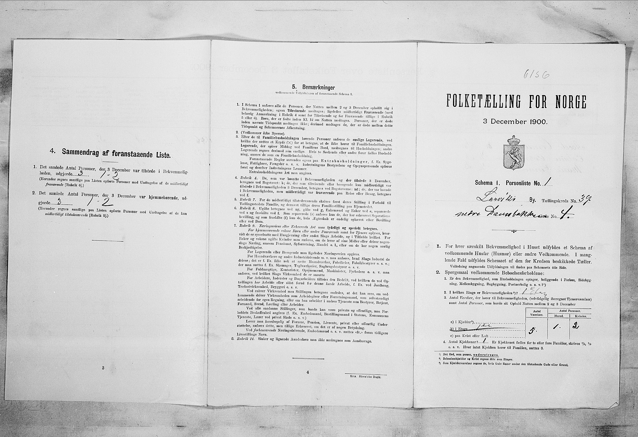 RA, Folketelling 1900 for 0707 Larvik kjøpstad, 1900, s. 5330