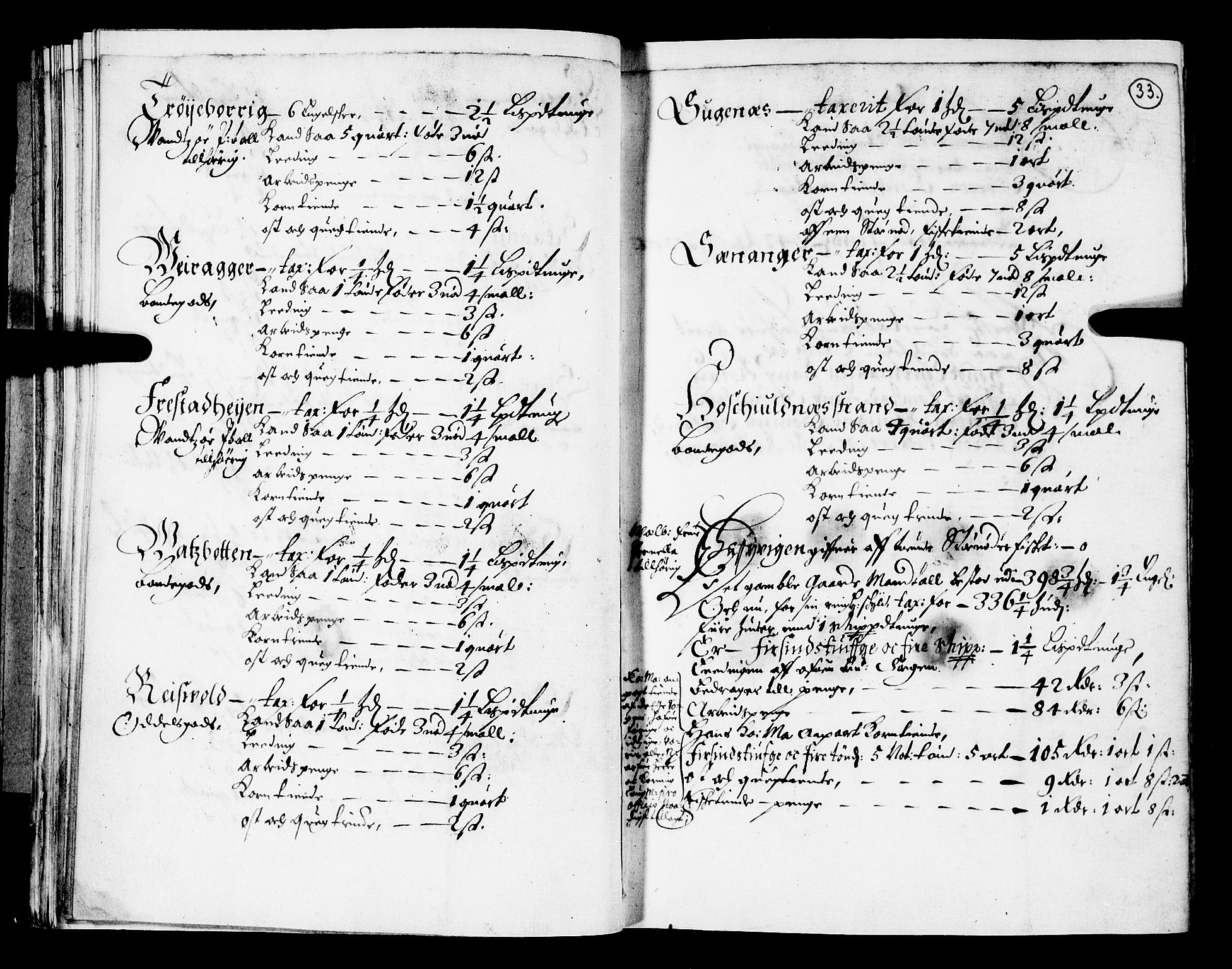 Rentekammeret inntil 1814, Realistisk ordnet avdeling, AV/RA-EA-4070/N/Nb/Nba/L0031: Lista amt, 1668, s. 32b-33a